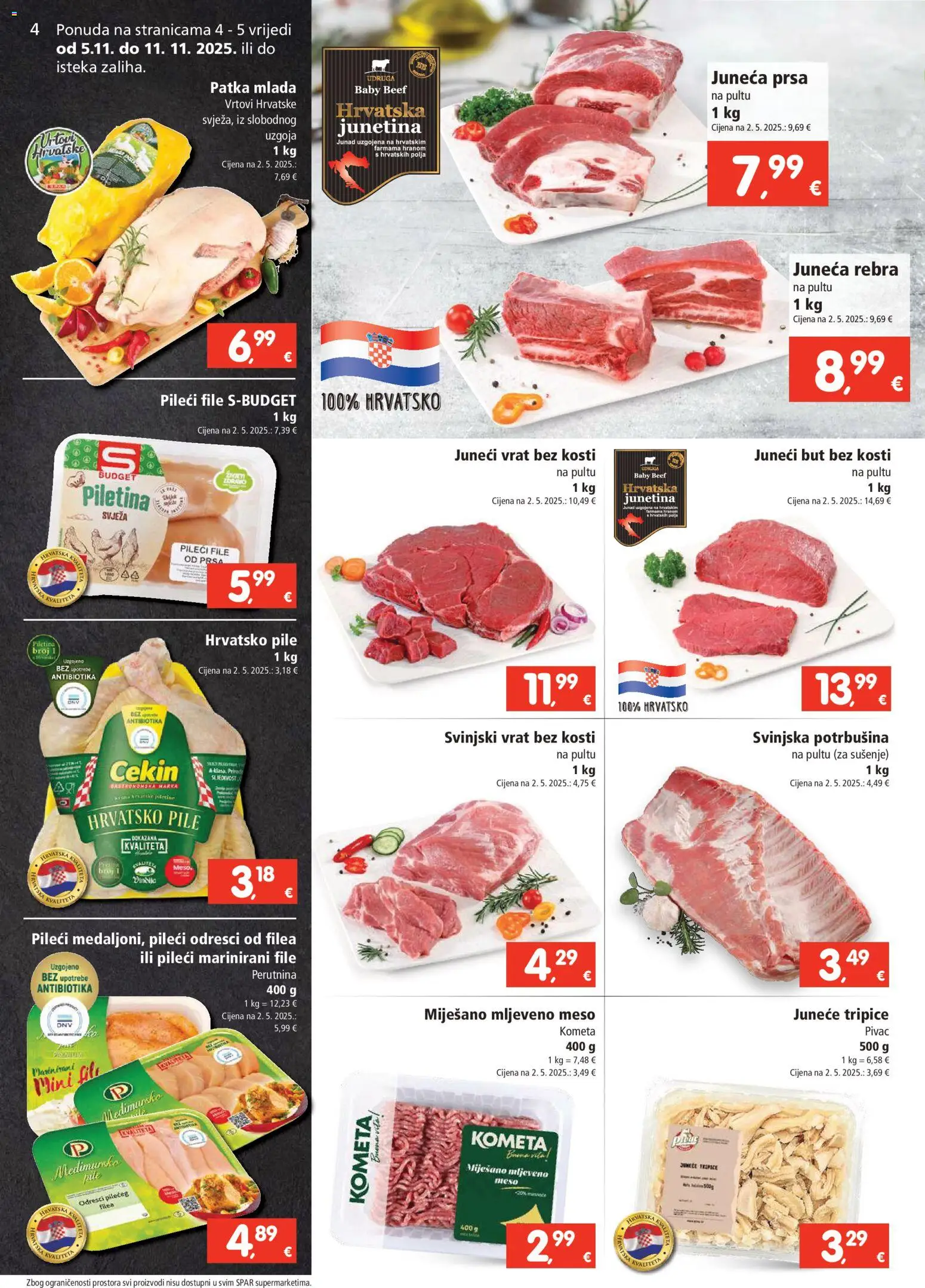 Spar katalog | vrijedi od 05.11.2025 | Stranica: 4 | Proizvodi: Juneći but, Meso, Junetina, Mljeveno meso
