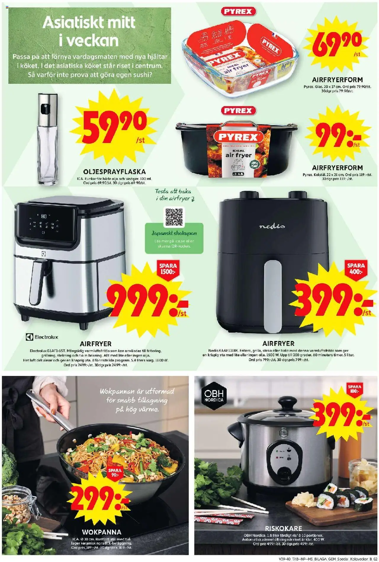 ICA Maxi reklamblad aktuell från 22.09.2025 | Sida: 22 | Produkter: Gem, Olja, Airfryer, Riskokare
