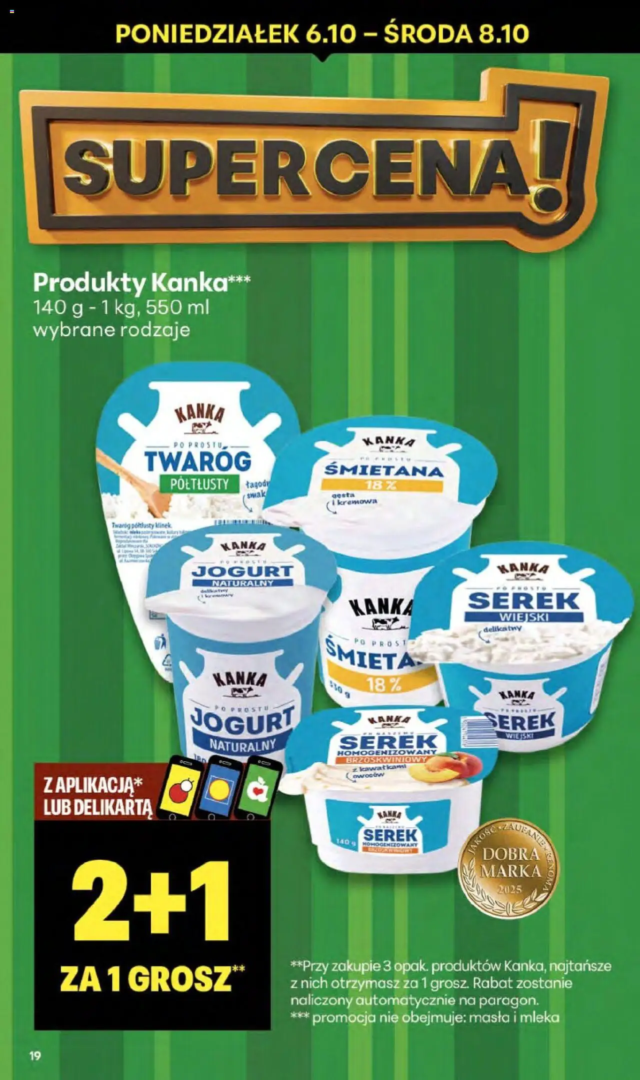 Delikatesy Centrum Gazetka od 02.10.2025 | Strona: 19 | Produkty: Serek, Mleka, Jogurt, Śmietana