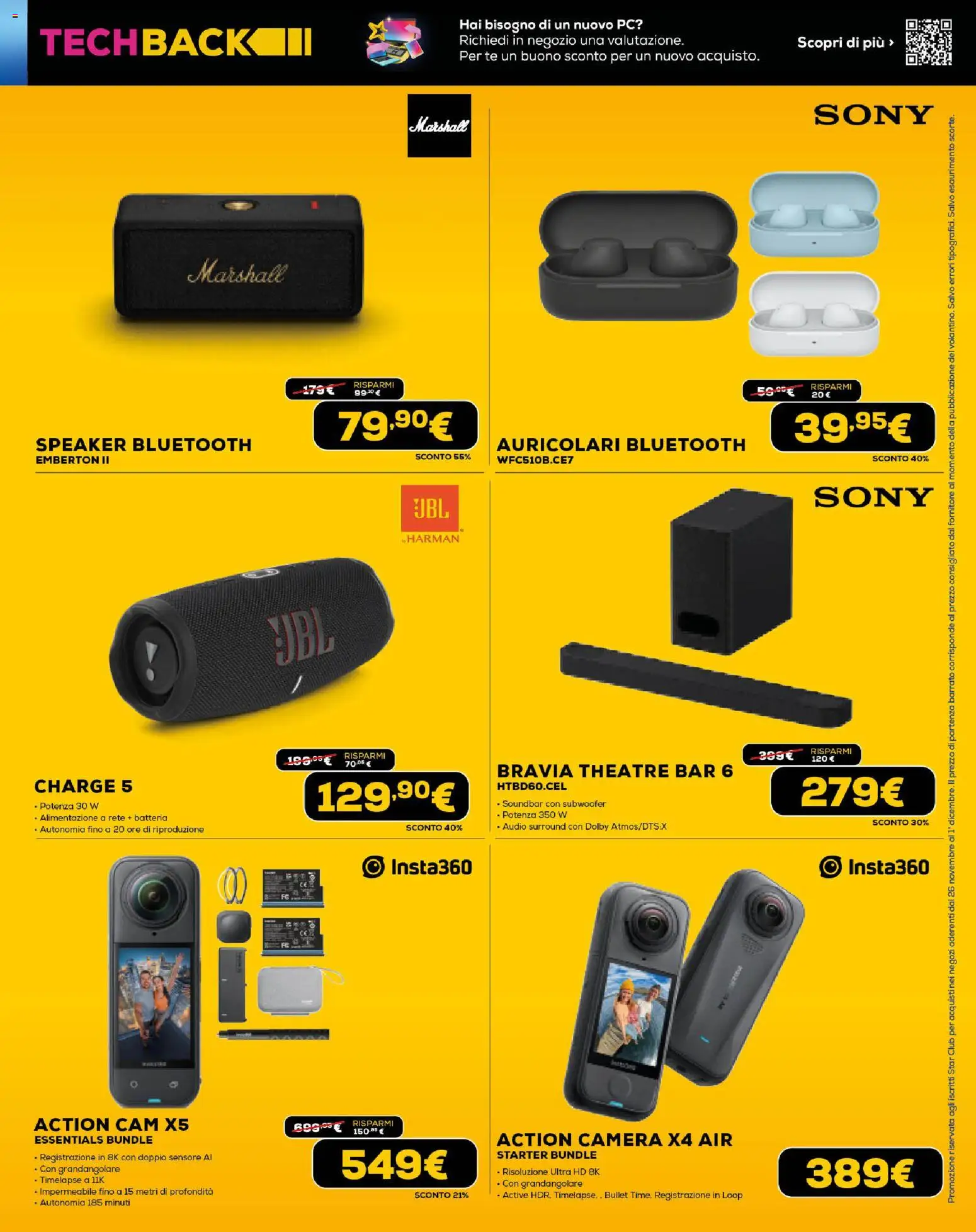 Volantino Euronics del 26.11.2025 | Pagina: 5 | Prodotti: PC, Audio, Speaker, Batteria