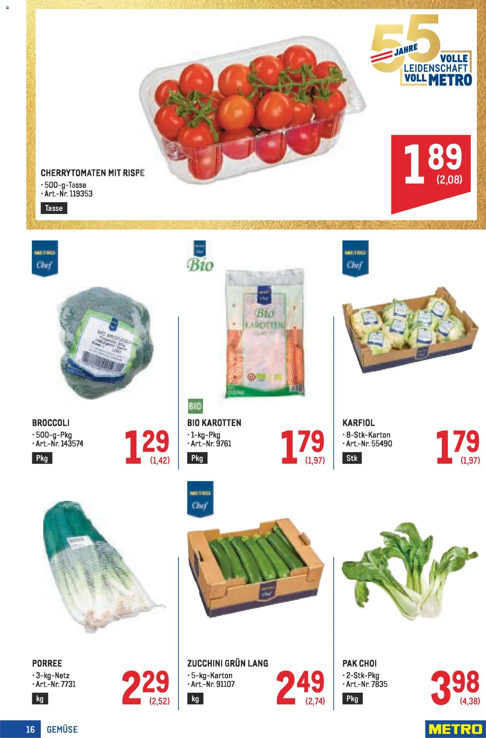 Metro angebote Profi gültig ab 05.03.2026 | Seite: 16 | Produkte: Gemüse