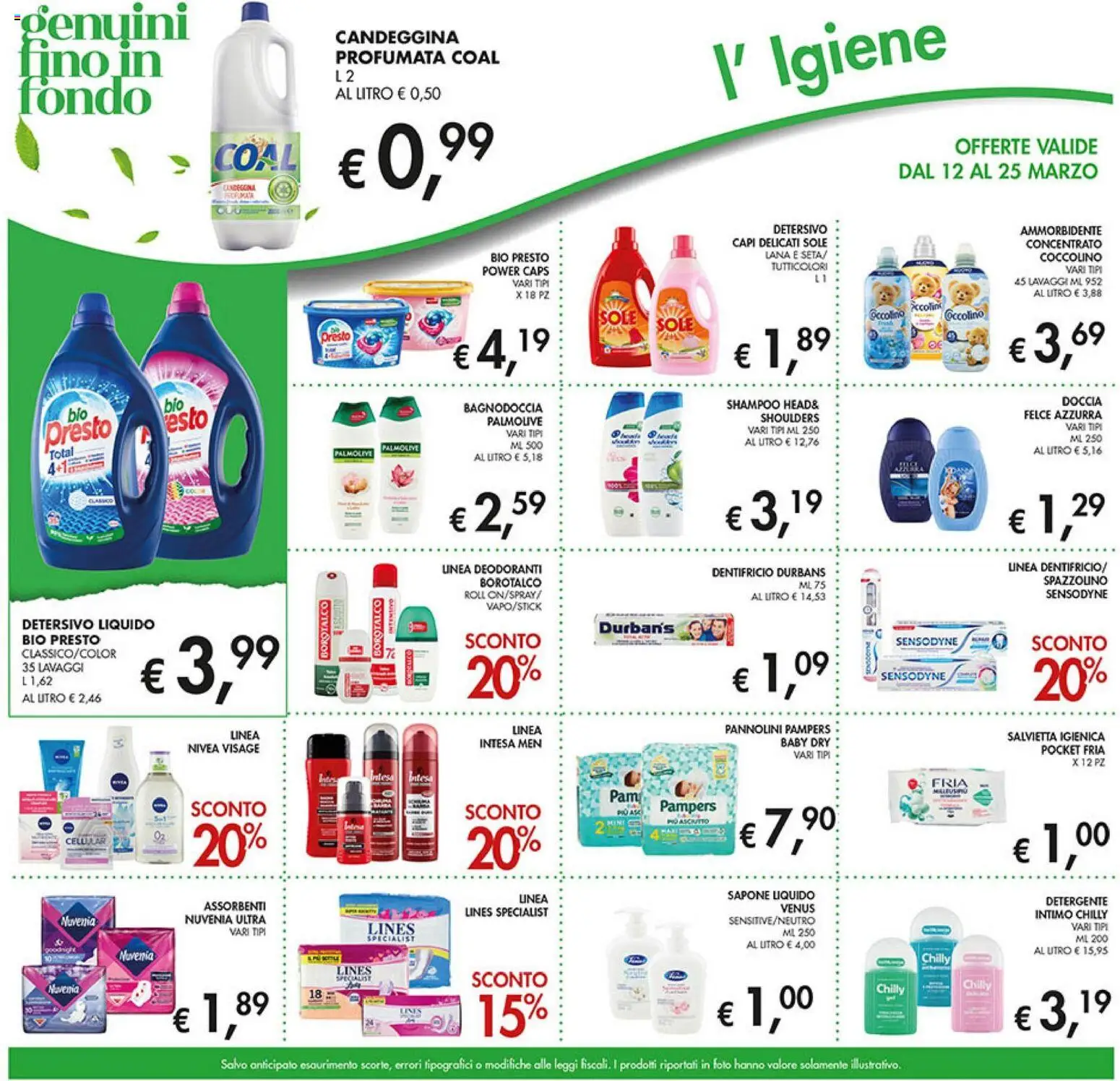 Volantino Coal del 12.03.2026 | Pagina: 21 | Prodotti: Shampoo, Spazzolino, Detergente, Intimo