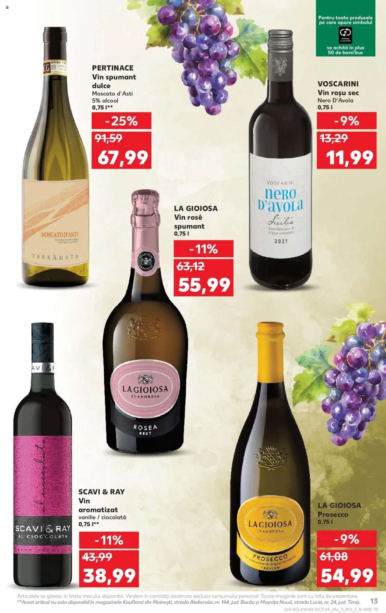 Noul catalog Kaufland – valabil de la 01.10.2025 | Pagină: 13 | Produse: Prosecco, Ciocolată, Vin