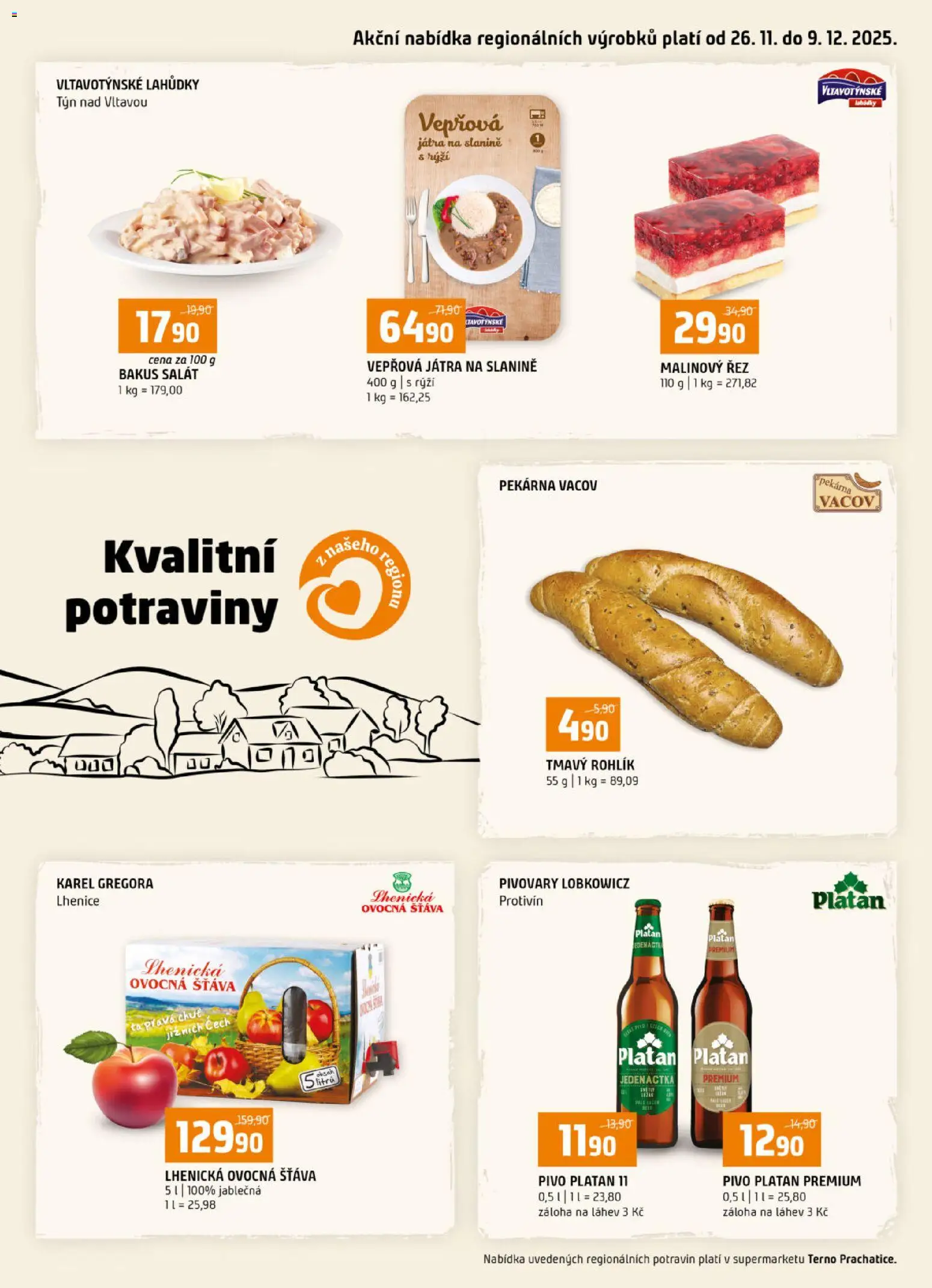 Terno leták - Prachatice od 26.11.2025 | Strana: 16 | Produkty: Pivo, Vepřová játra, Pekárna, Rýži