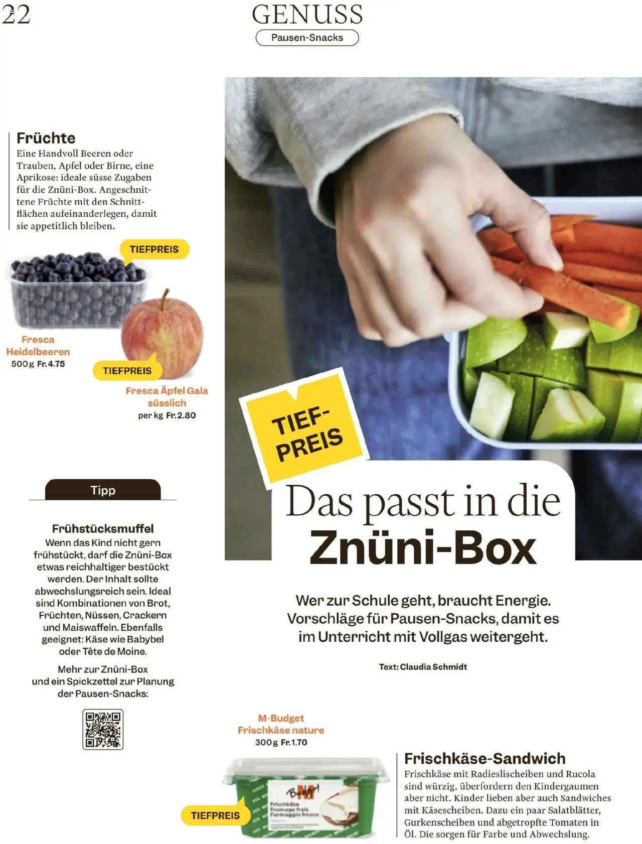 Migros - Magazin ab 12.08.2025 | Seite: 22 | Produkte: Käse, Äpfel, Tomaten, Früchte