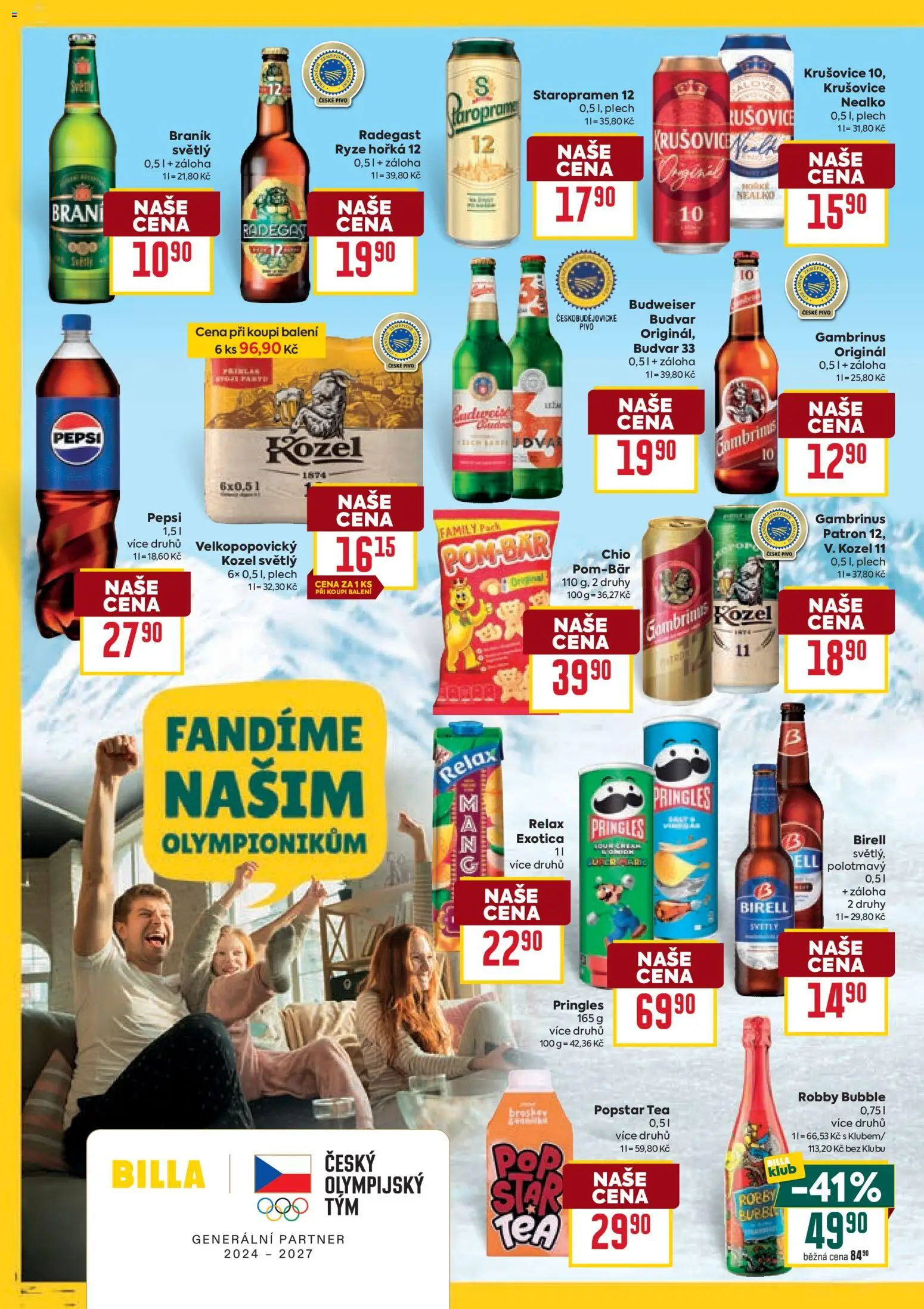 Billa Velký leták od 04.02.2026 | Strana: 29 | Produkty: Staropramen 12, Plech, Budvar 33, Gambrinus