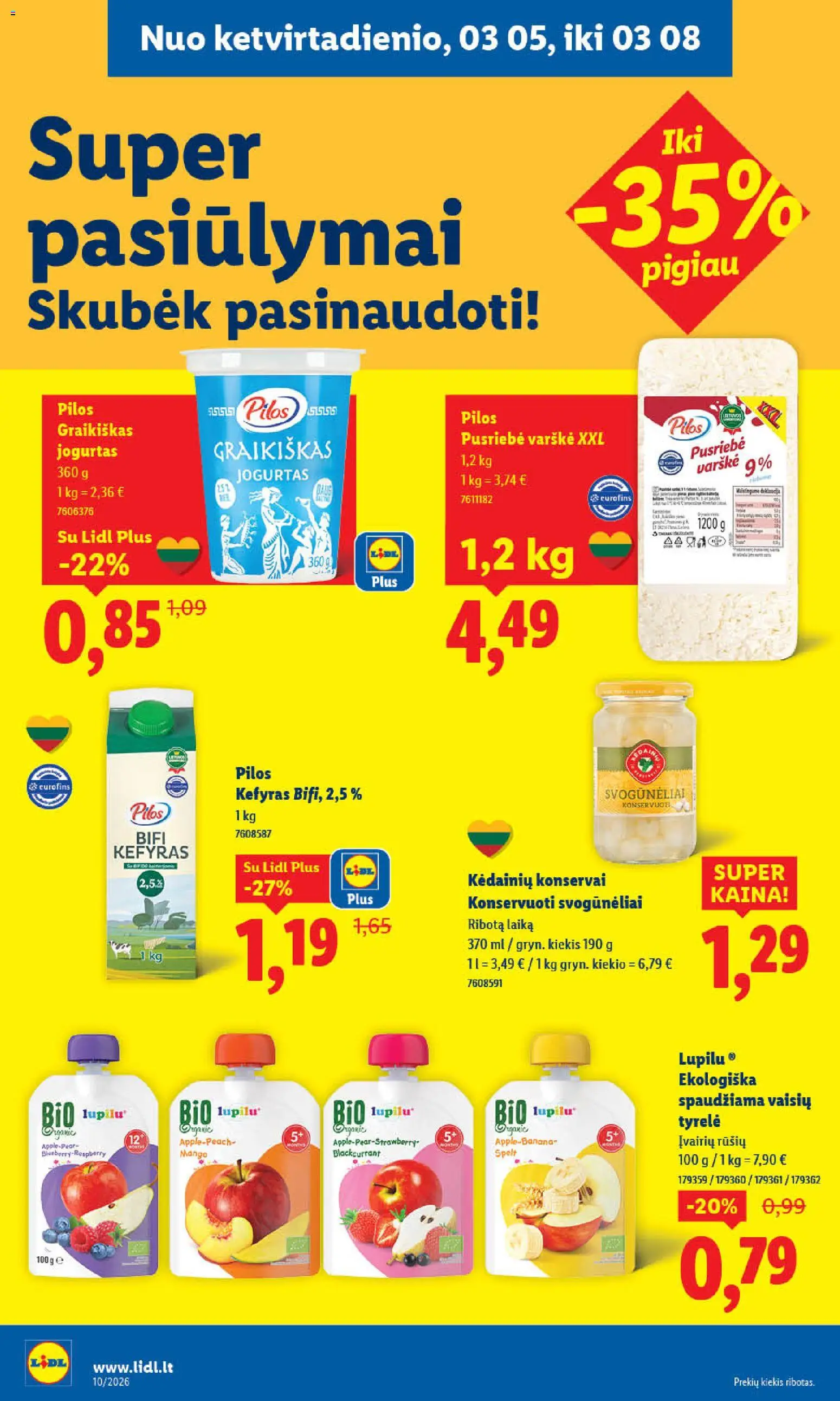 LIDL akcijos nuo 02.03.2026 | Puslapis: 38 | Prekių: Jogurtas, Konservai, Varškė
