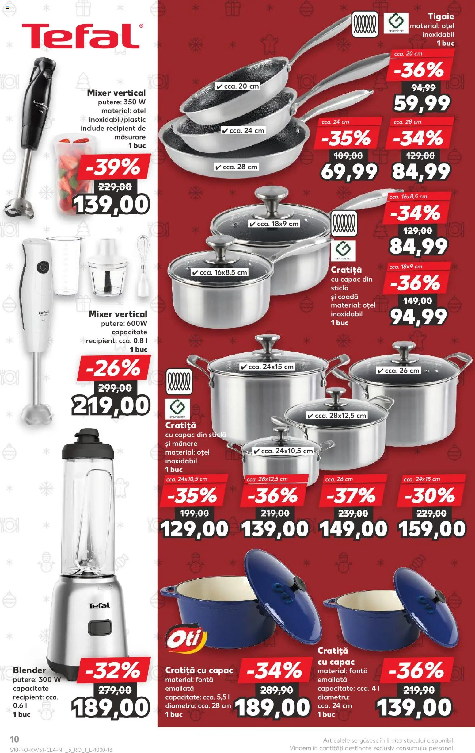 Noul catalog Kaufland – valabil de la 17.12.2025 | Pagină: 10 | Produse: Blender, Tigaie, Cratiță, Mixer