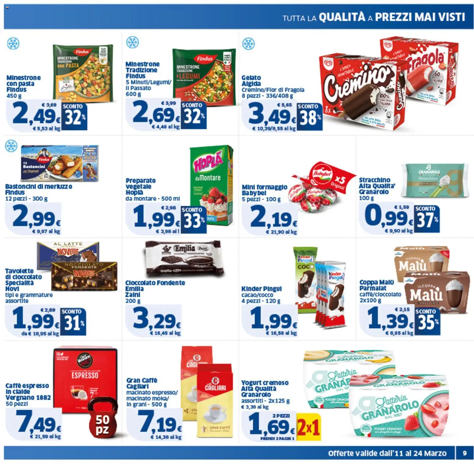 Volantino SIGMA del 11.03.2026 | Pagina: 9 | Prodotti: Minestrone, Yogurt, Cioccolato, Latte