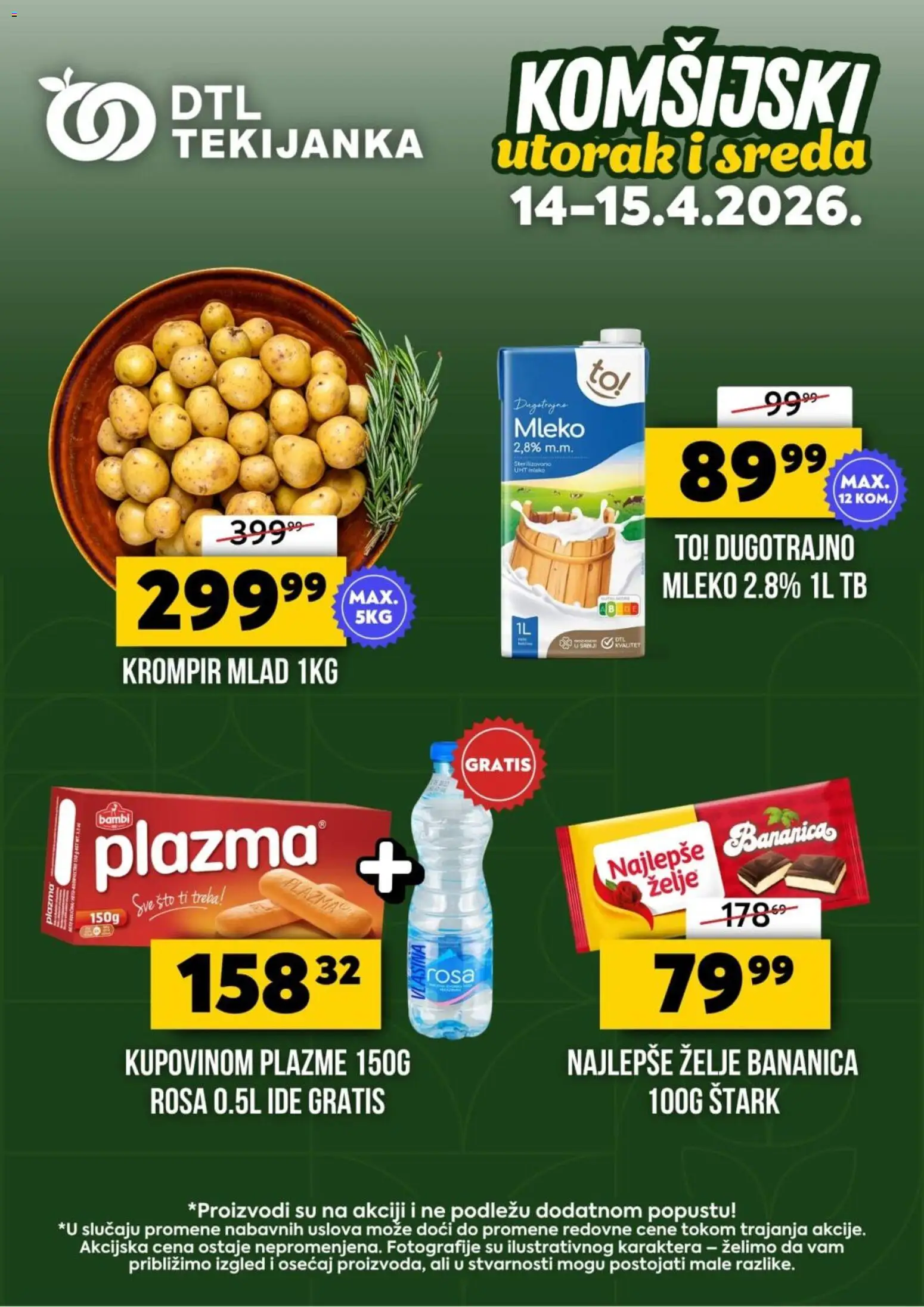 Tekijanka katalog - važi od 14.04.2026 | Strana: 1 | Proizvode: Sto, Plazma, Krompir, Mleko