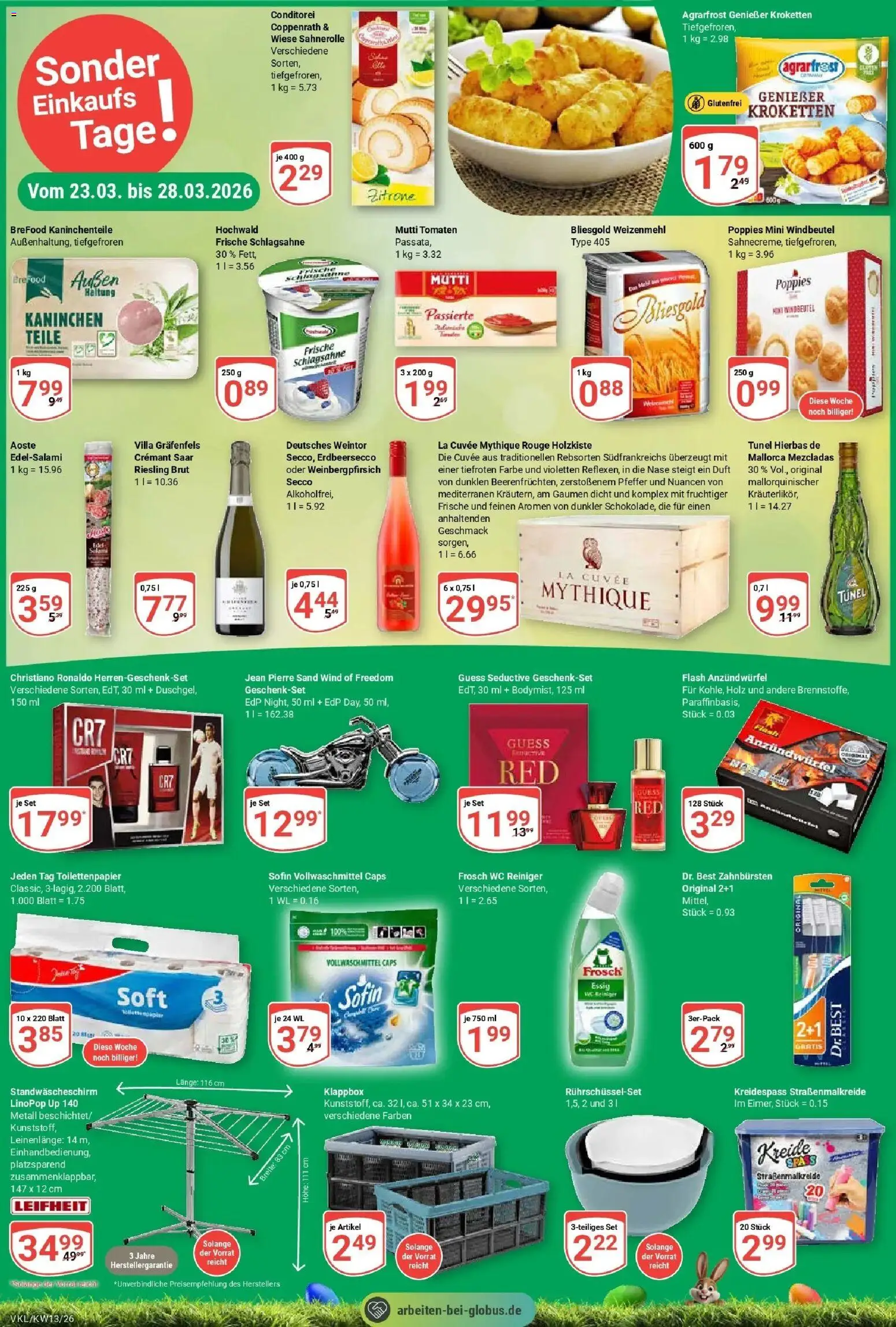 Globus prospekt Völklingen	 – gültig ab 23.03.2026 | Seite: 2 | Produkte: Schlagsahne, Weizenmehl, Rouge, Toilettenpapier