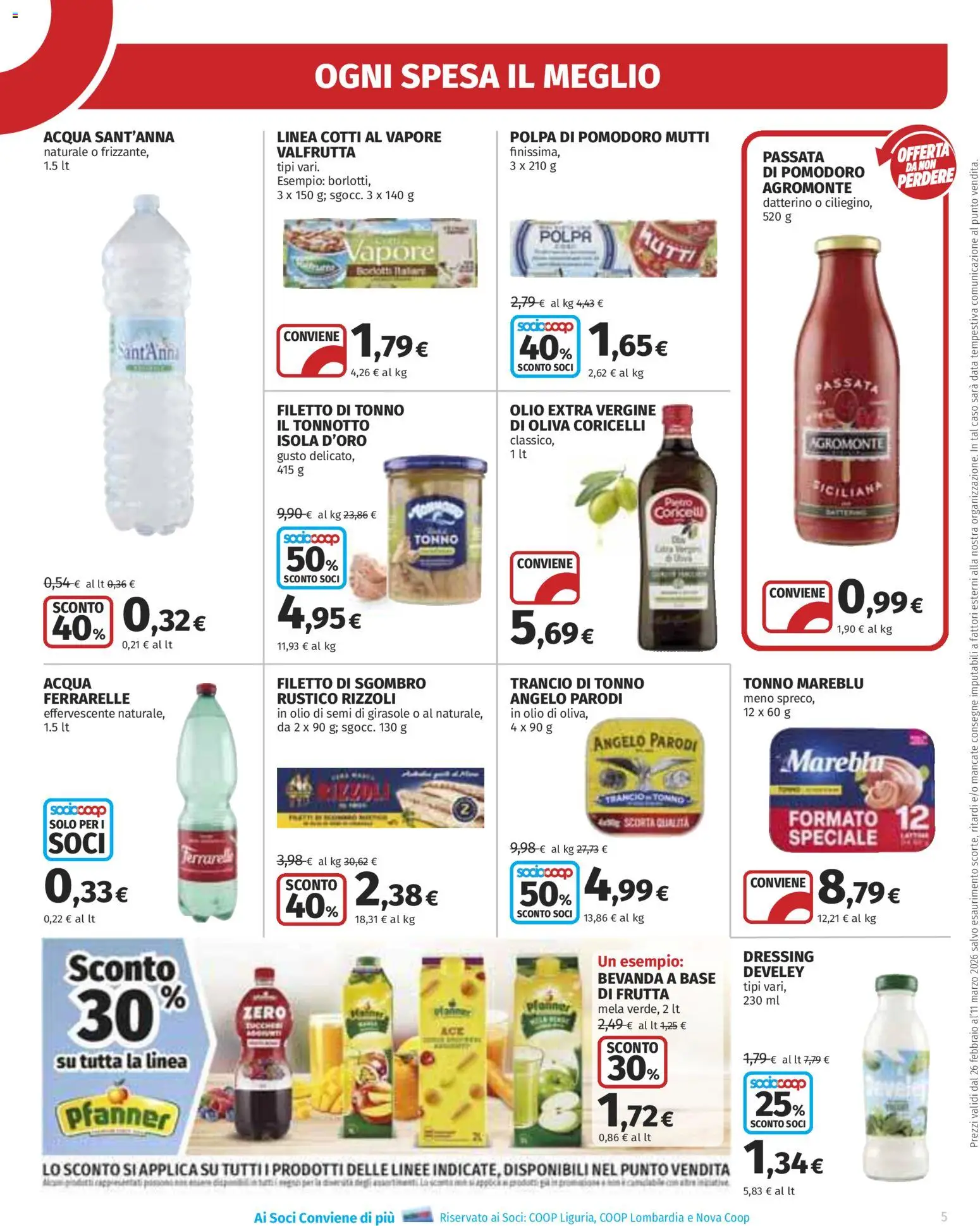 Volantino Ipercoop del 26.02.2026 | Pagina: 5 | Prodotti: Olio, Tonno, Sgombro, Olio di semi di girasole