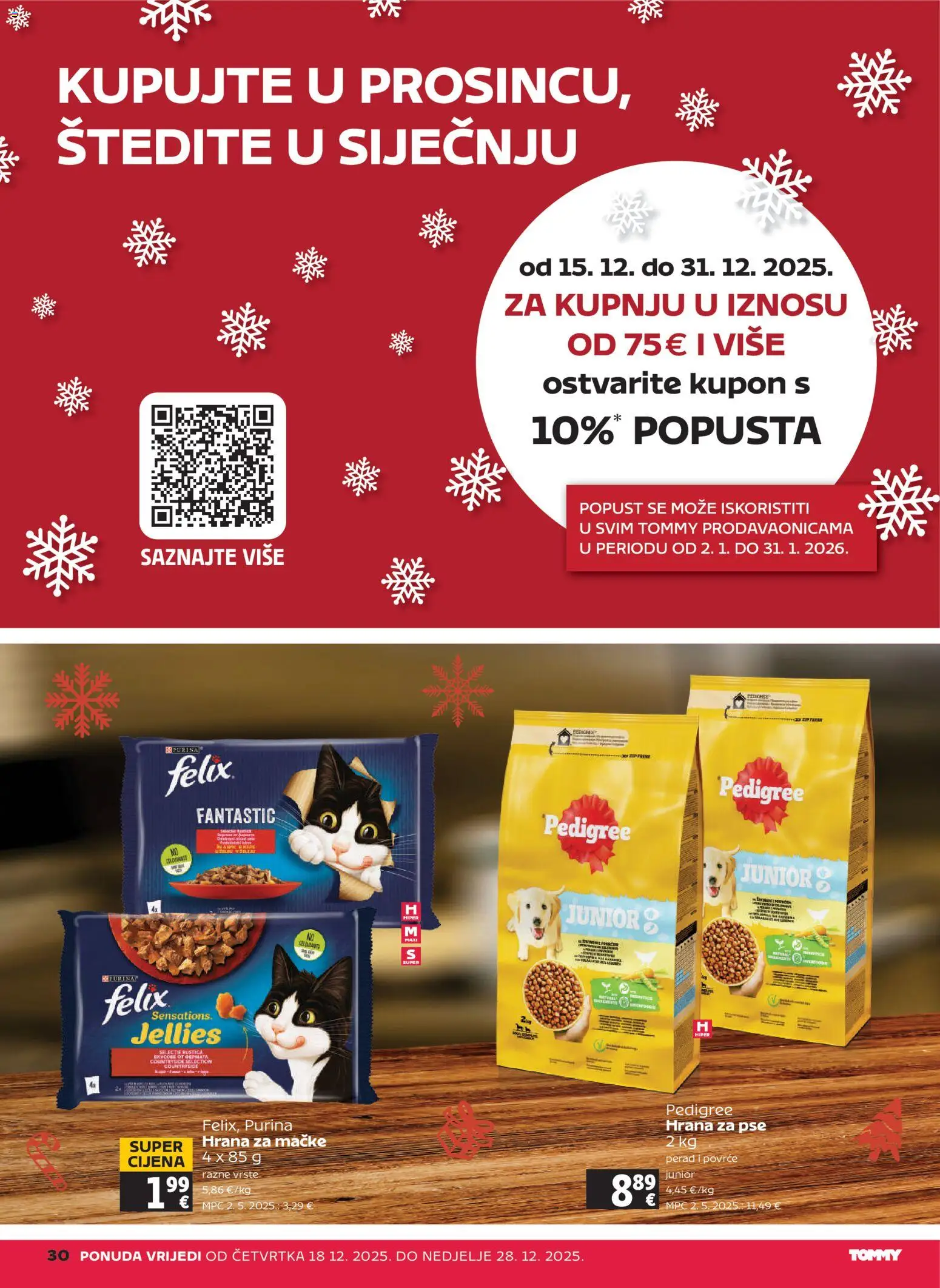 Tommy katalog | vrijedi od 18.12.2025 | Stranica: 30 | Proizvodi: Hrana za pse, Povrće, Hrana za mačke