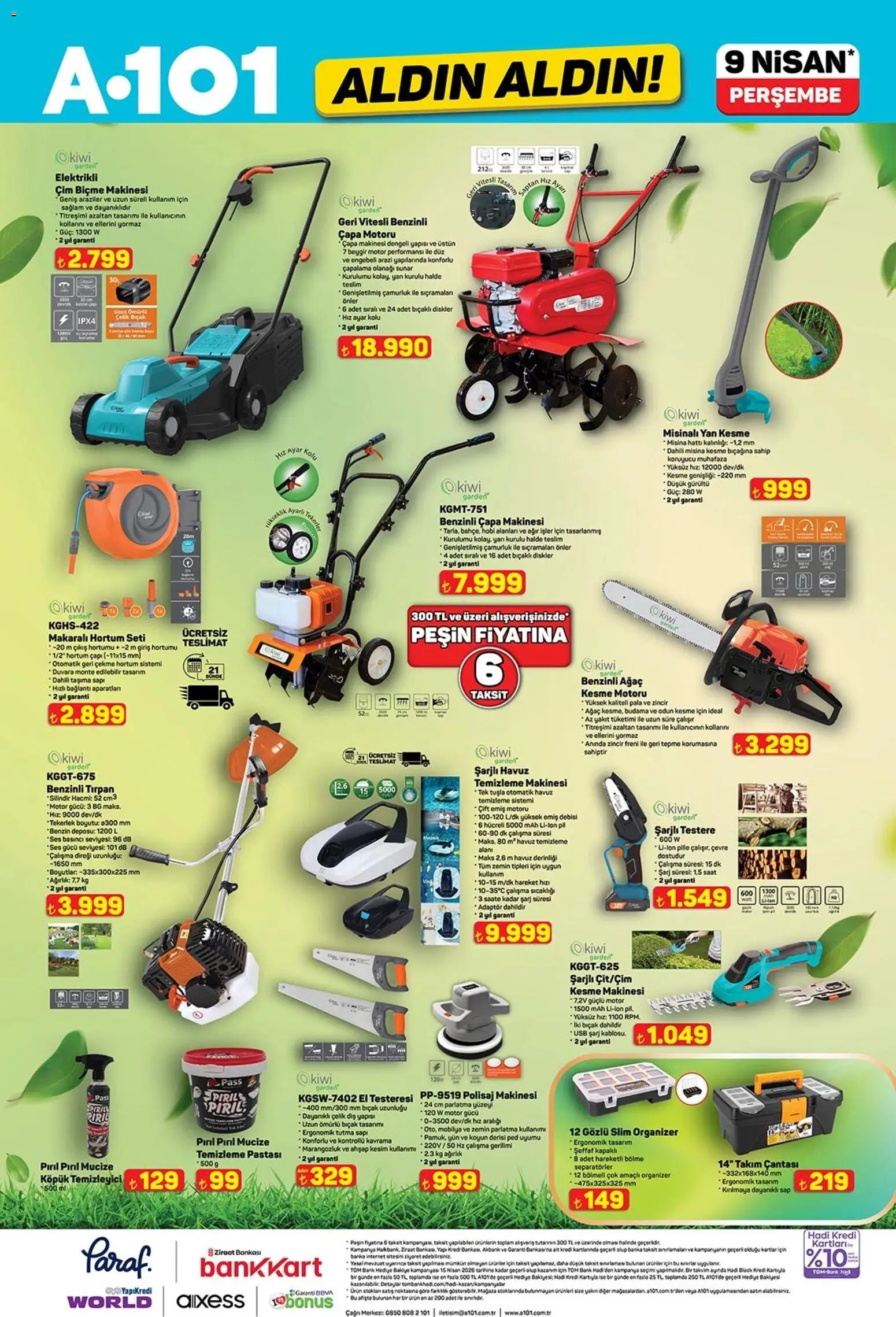 A101 - Katalog Aldın Aldın - 09.04.2026 tarihinden itibaren geçerlidir | Sayfa: 10 | Ürünler: Biçme makinesi, Adaptör, USB, Ağırlık