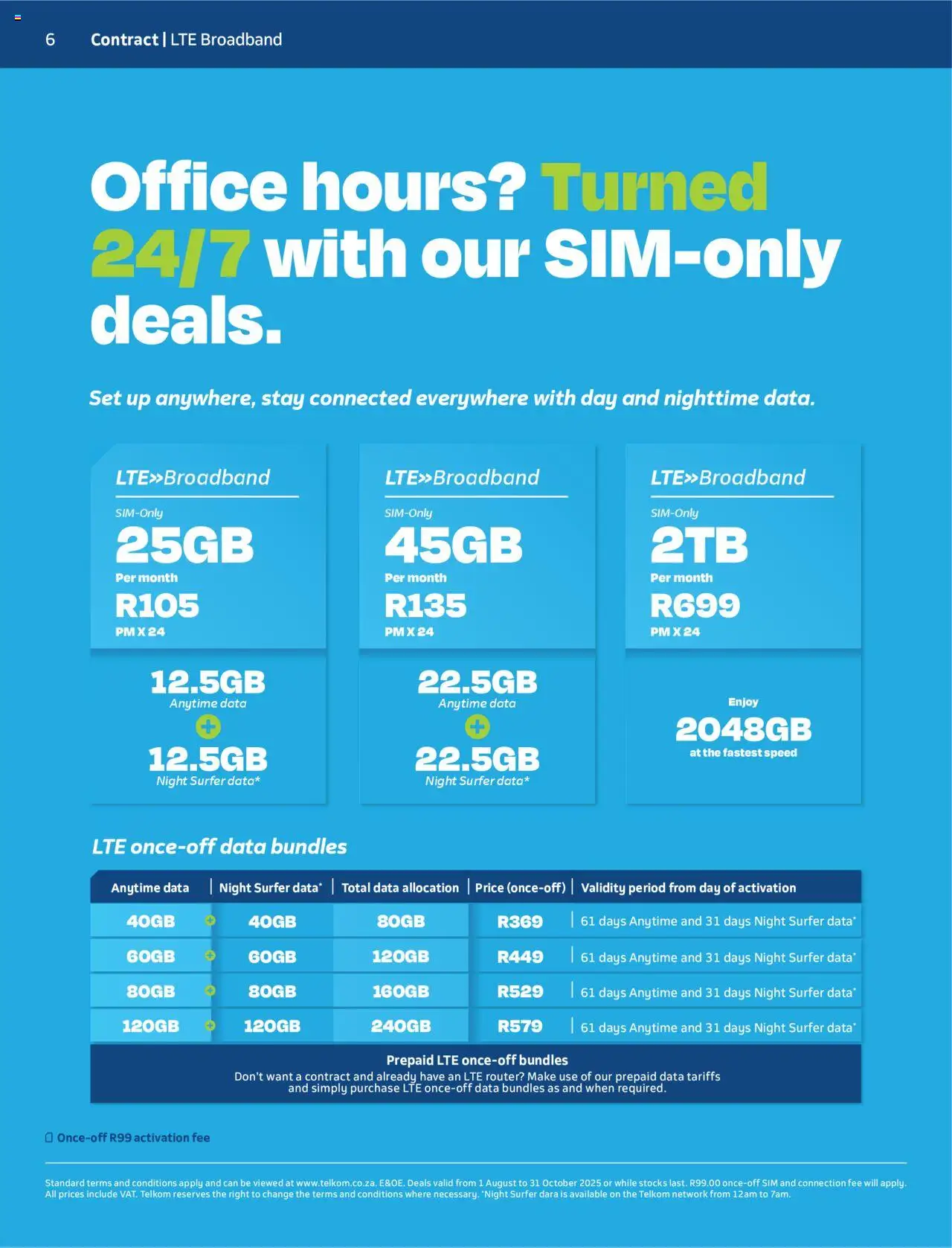 New Telkom catalogue – valid from 01.08.2025 | Page: 6 | Products: Data, Sim, Router