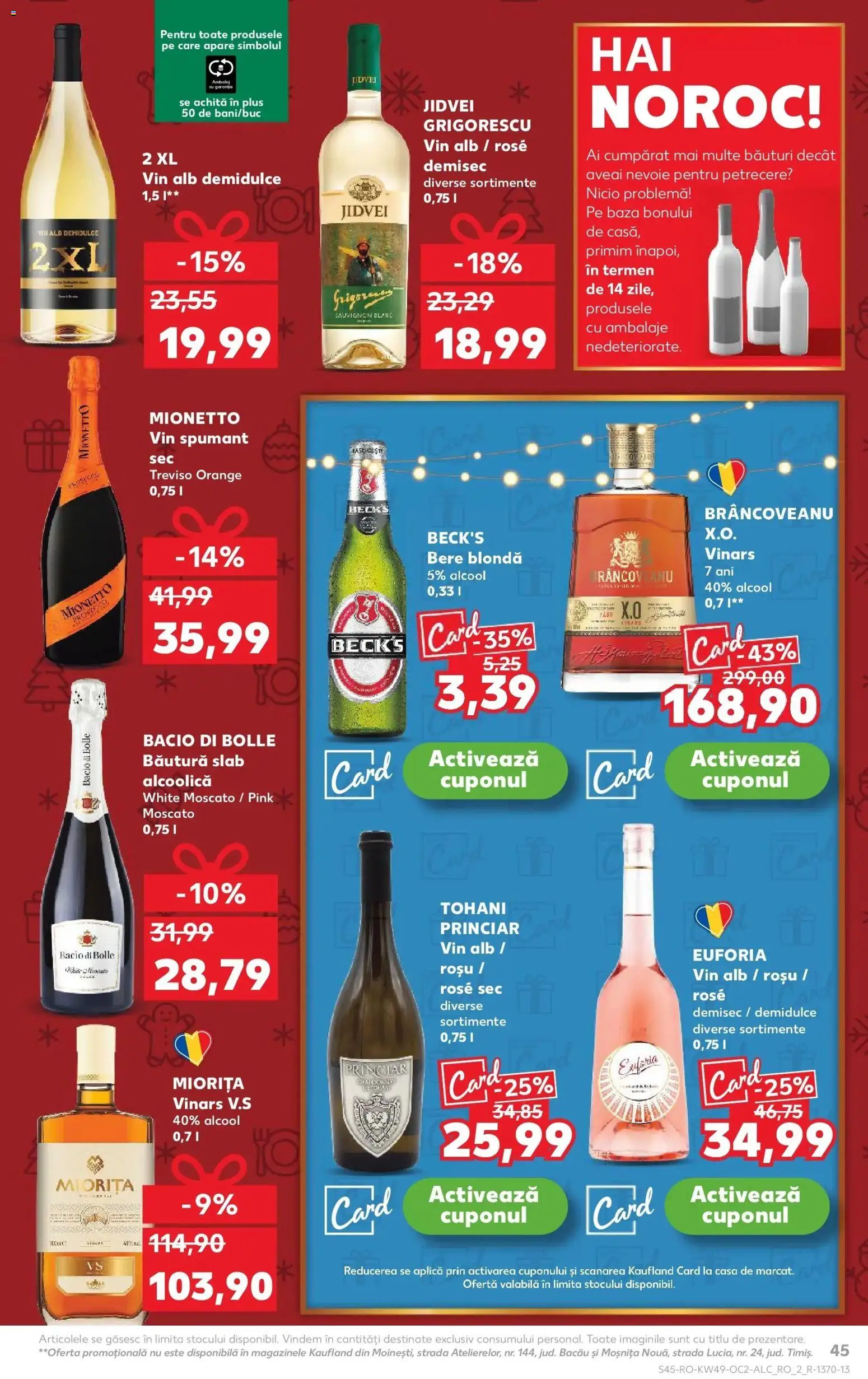 Noul catalog Kaufland – valabil de la 03.12.2025 | Pagină: 45 | Produse: Vin, Bere