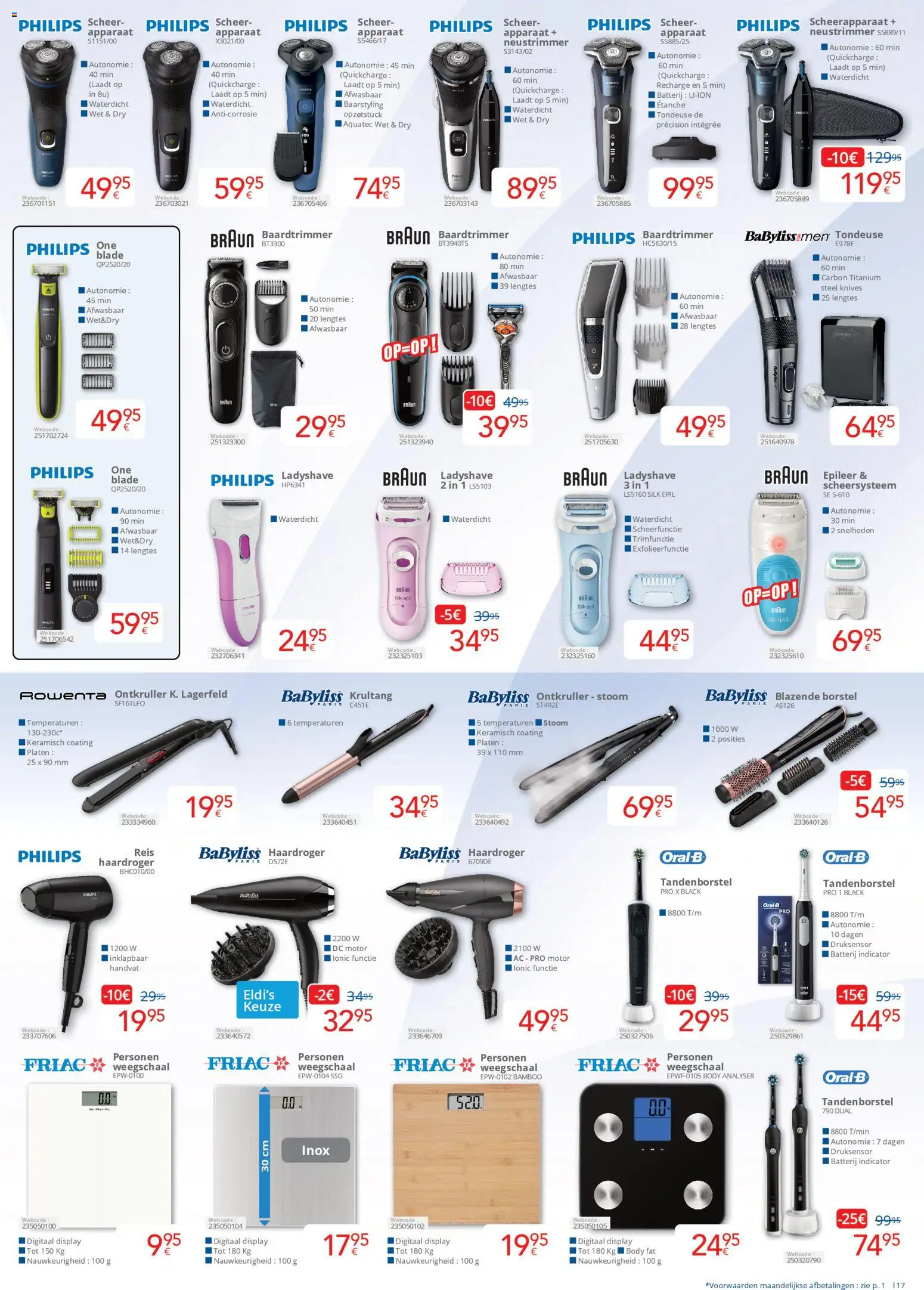 {H1} | Pagina: 17 | Producten: Krultang, Platen, Tondeuse, Haardroger