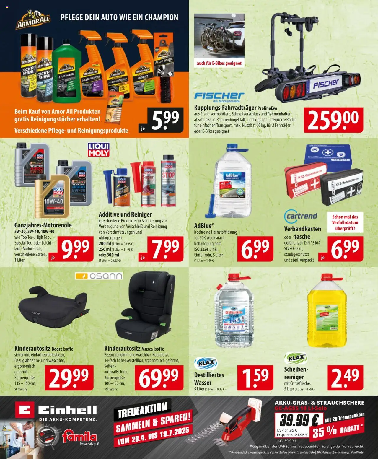 Famila Prospekt 	 - gültig ab dem 23.06.2025 | Seite: 18 | Produkte: Top, Tasche, Wasser, Reinigungstücher