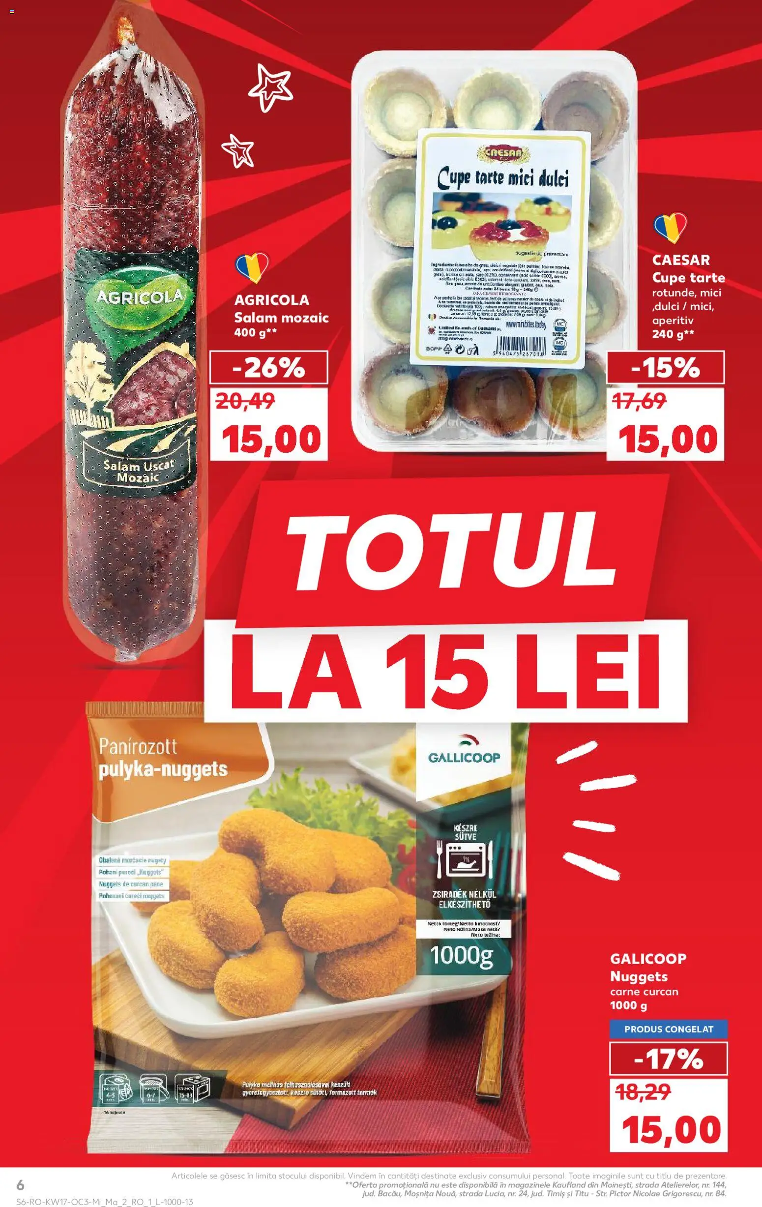 Kaufland RO akciós ujság - amely érvényes a következő dátumtól: 22.04.2026 | Oldal: 6 | Termékek: Nuggets