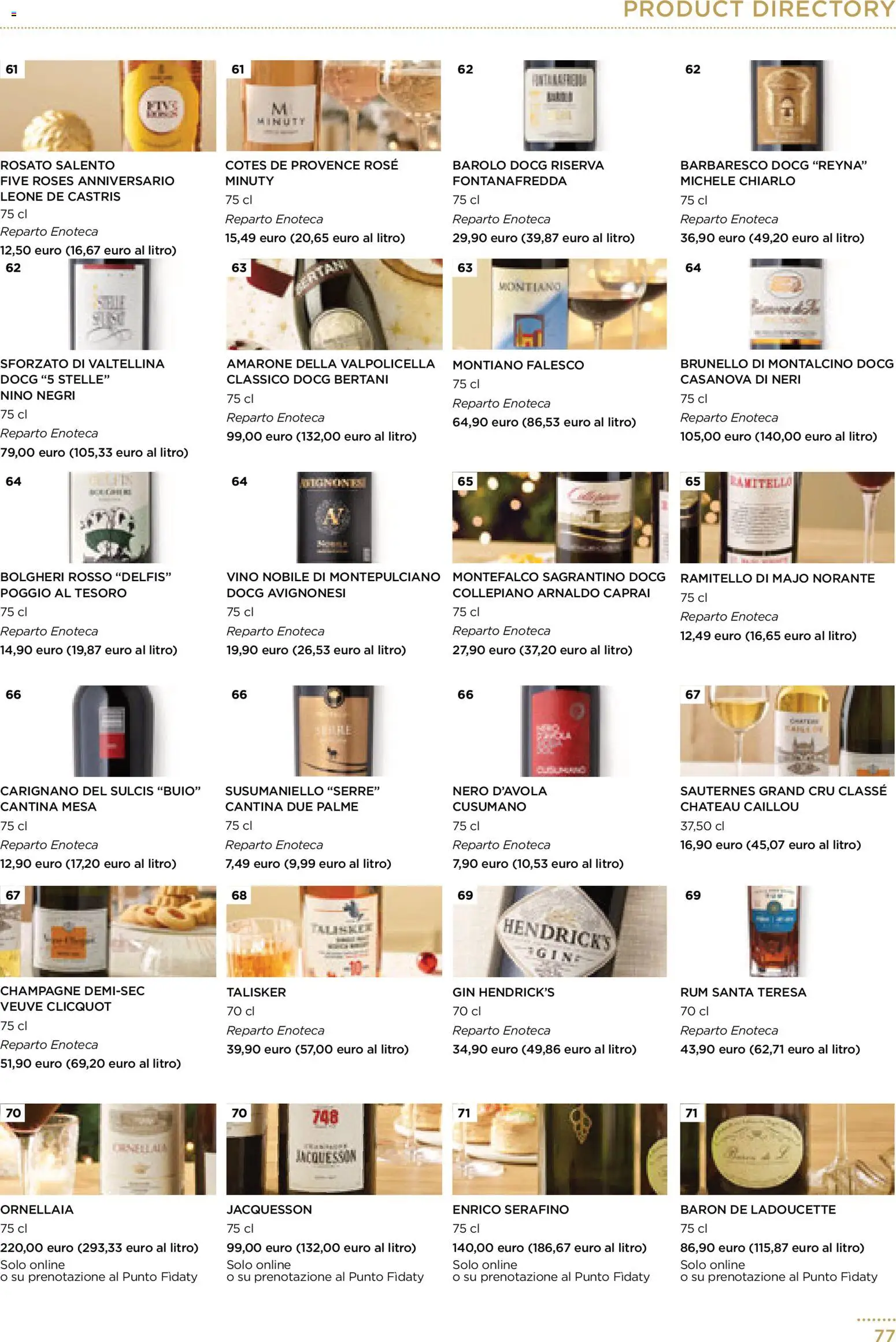 Volantino Esselunga S del 01.12.2025 | Pagina: 77 | Prodotti: Gin, Vino, Rum, Champagne