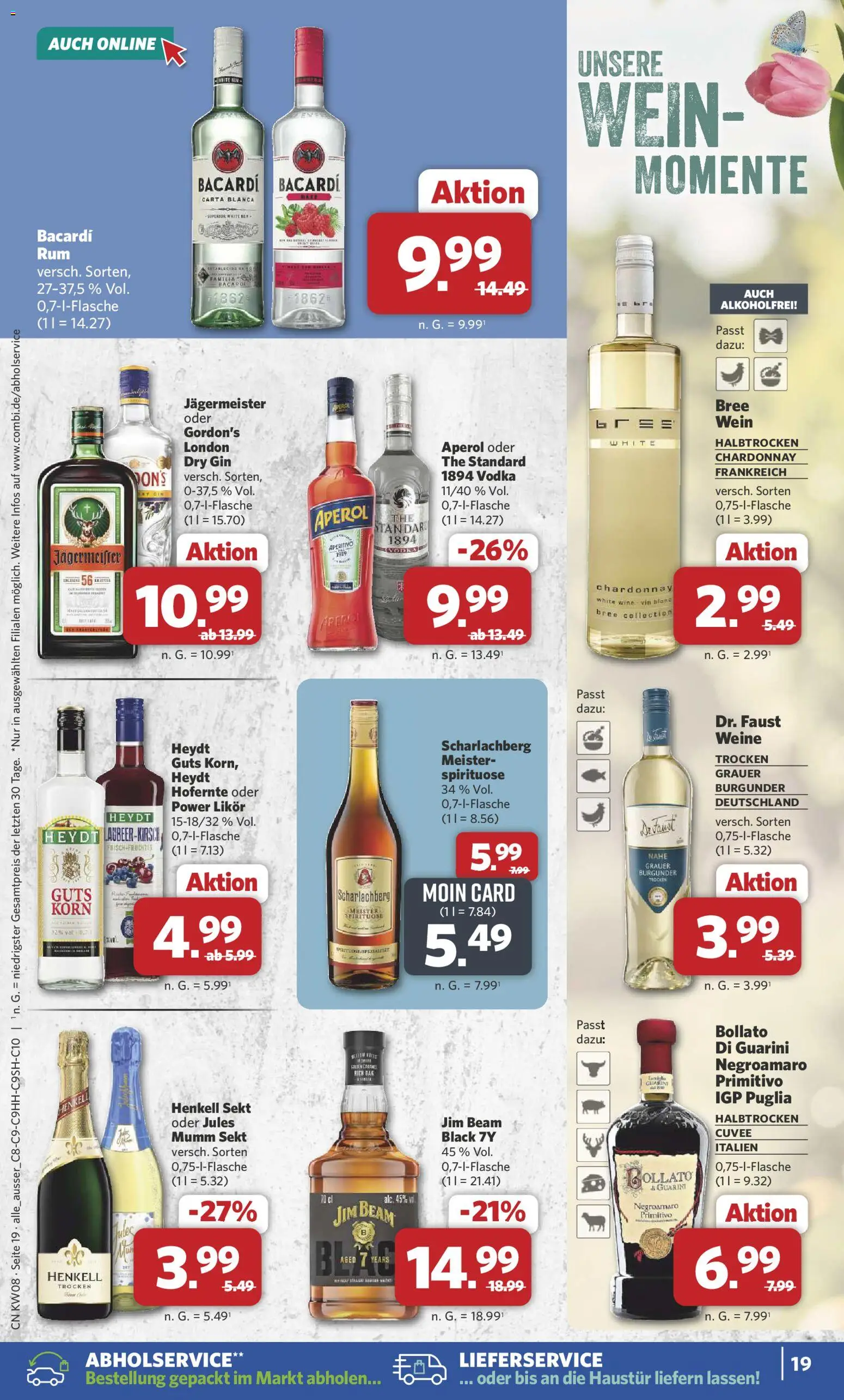 Combi Prospekt 	 – gültig ab 16.02.2026 | Seite: 21 | Produkte: Bacardi, Likör, Jägermeister, Wein