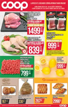 COOP Szolnok akciós újság - amely érvényes a következő dátumtól: 30.03.2026 | Oldal: 1 | Termékek: Szeletelt bacon, Pogácsa, Csirkecomb, Citrom