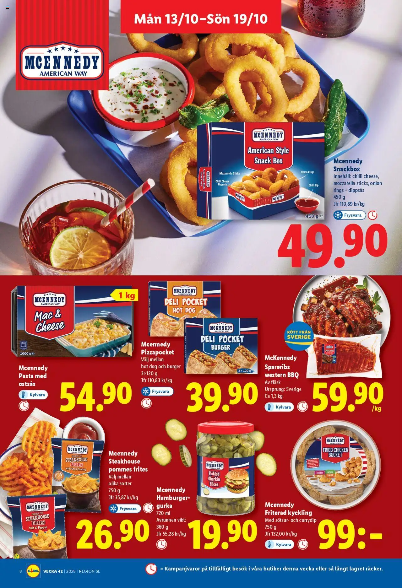 Lidl reklamblad aktuell från 13.10.2025 | Sida: 8 | Produkter: Salt, Fläsk, Pasta, Gurka