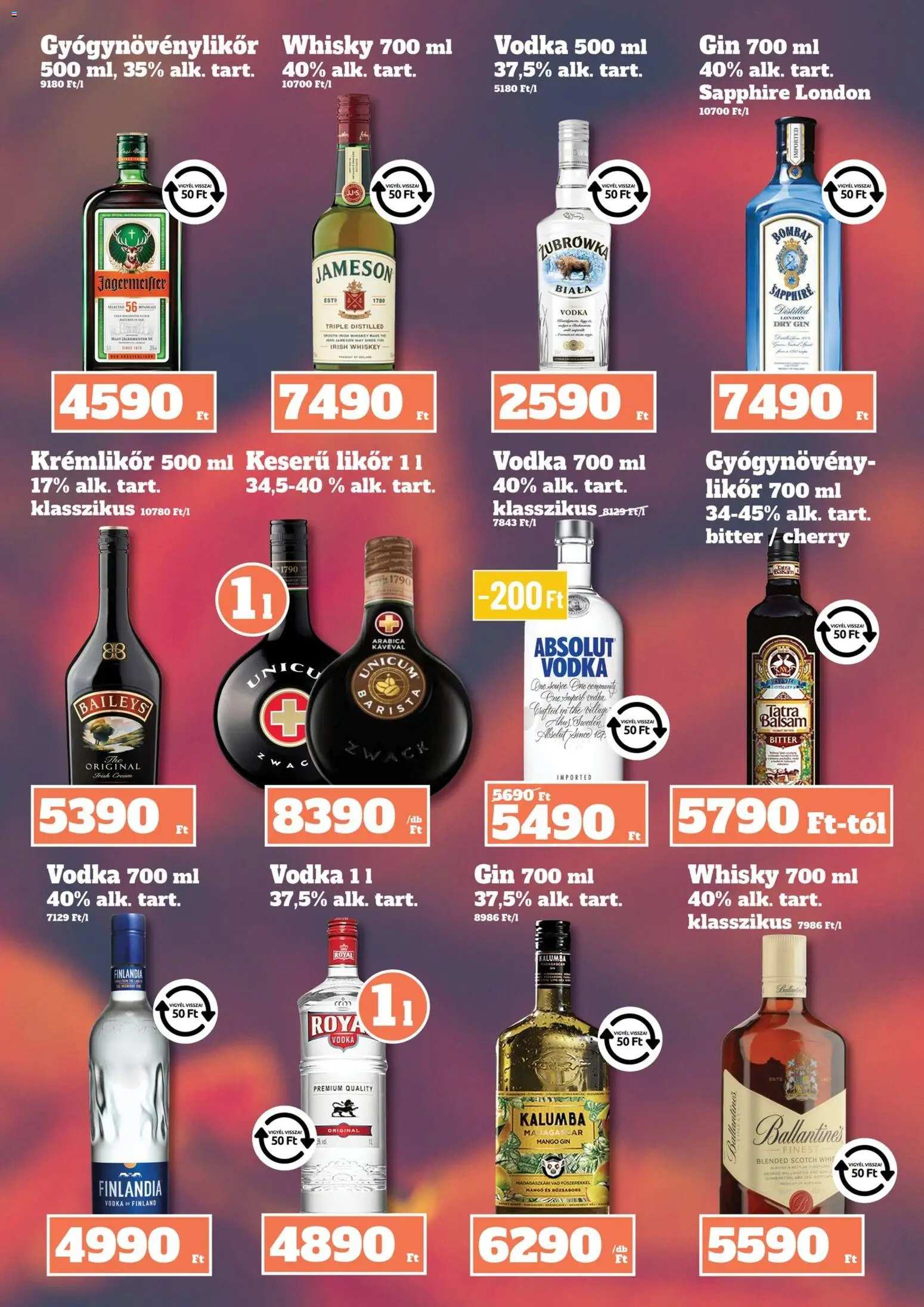 Family Diszkont akciós ujság - amely érvényes a következő dátumtól: 26.02.2026 | Oldal: 24 | Termékek: Irish whiskey, Likőr, Vodka, Whisky