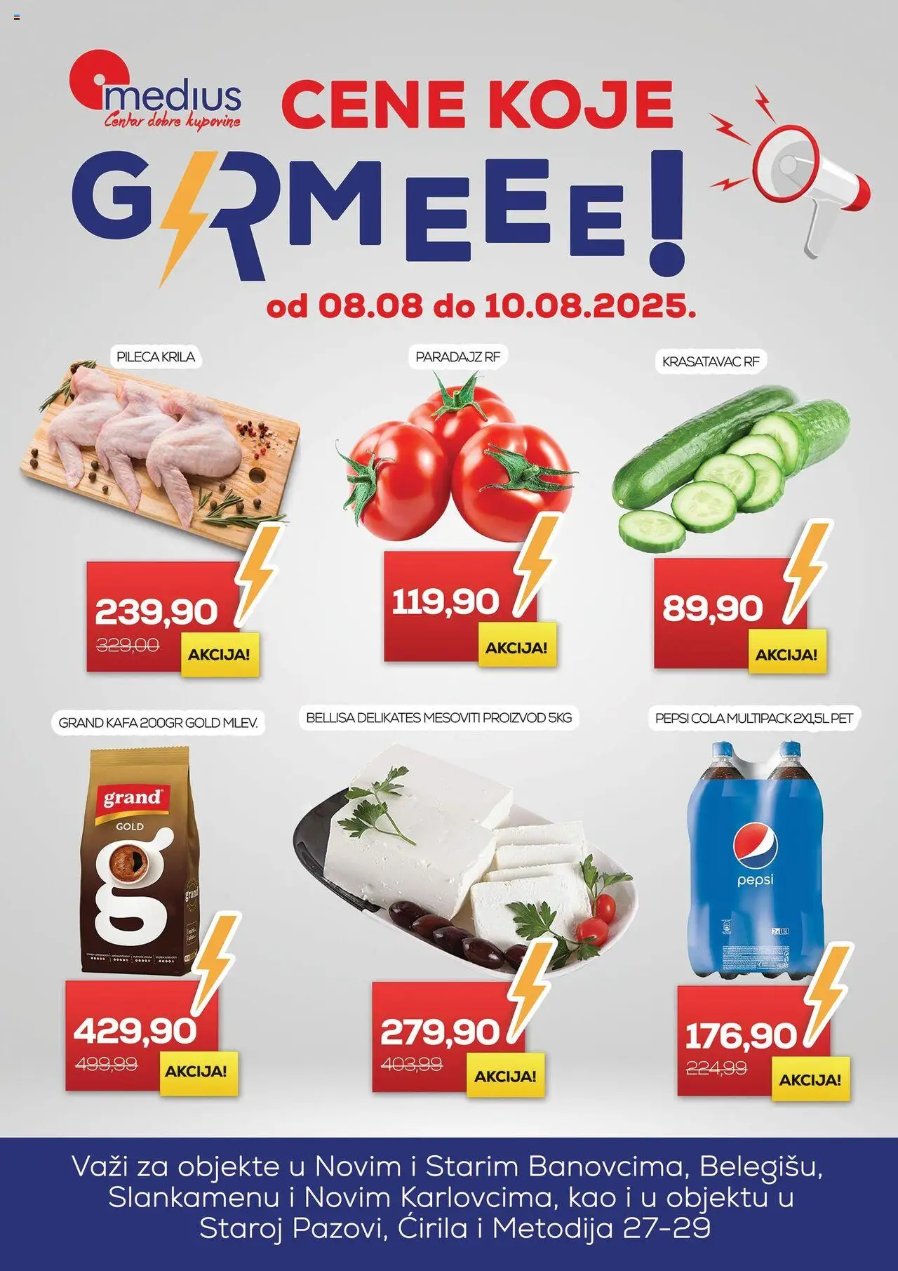 Medius katalog - važi od 08.08.2025 | Strana: 1 | Proizvode: Kafa, Paradajz, Pepsi