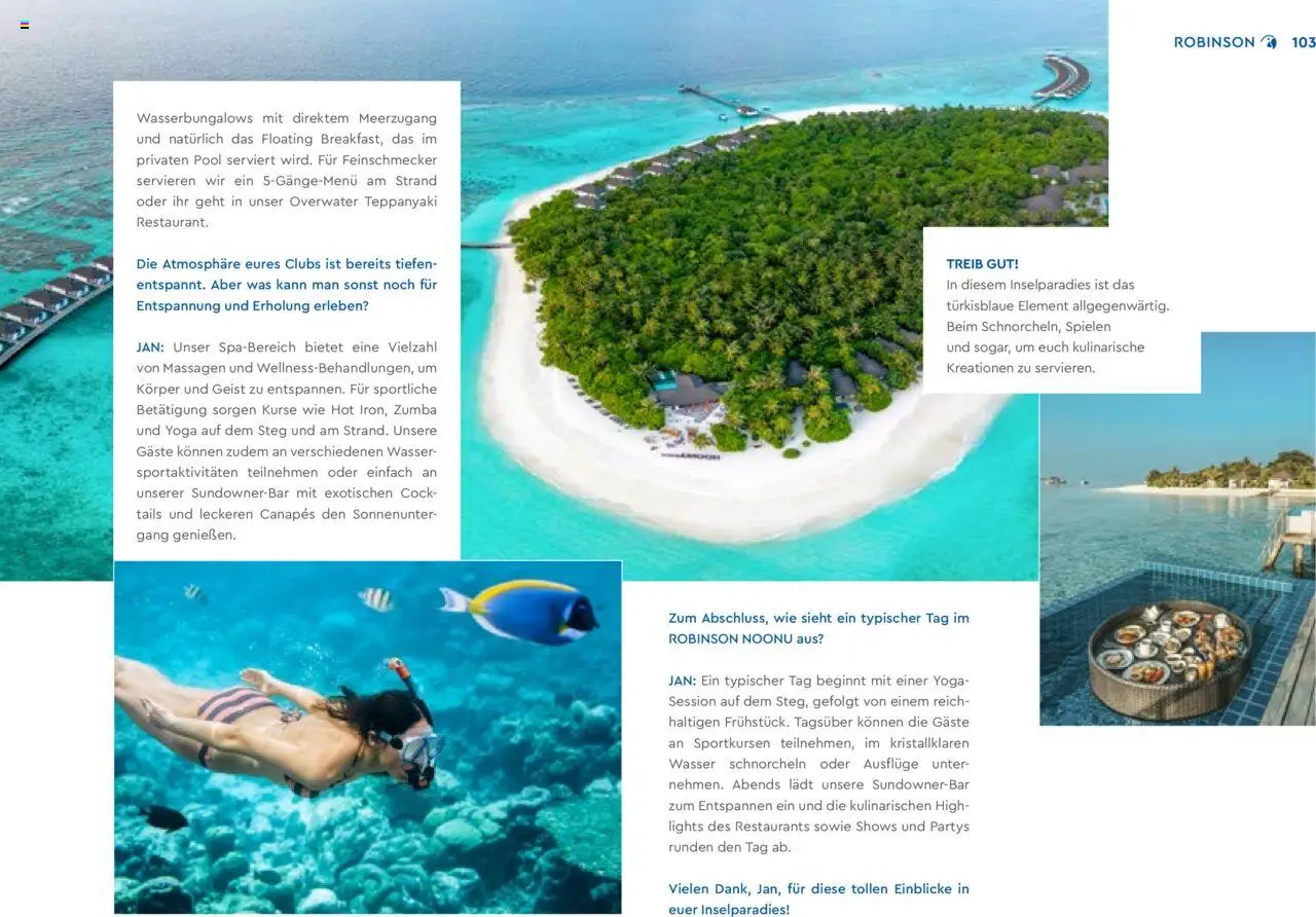 TUI Robinson 2024/25 - Unsere Clubs & Storys - gültig ab dem 04.11.2024 | Seite: 103 | Produkte: Wasser