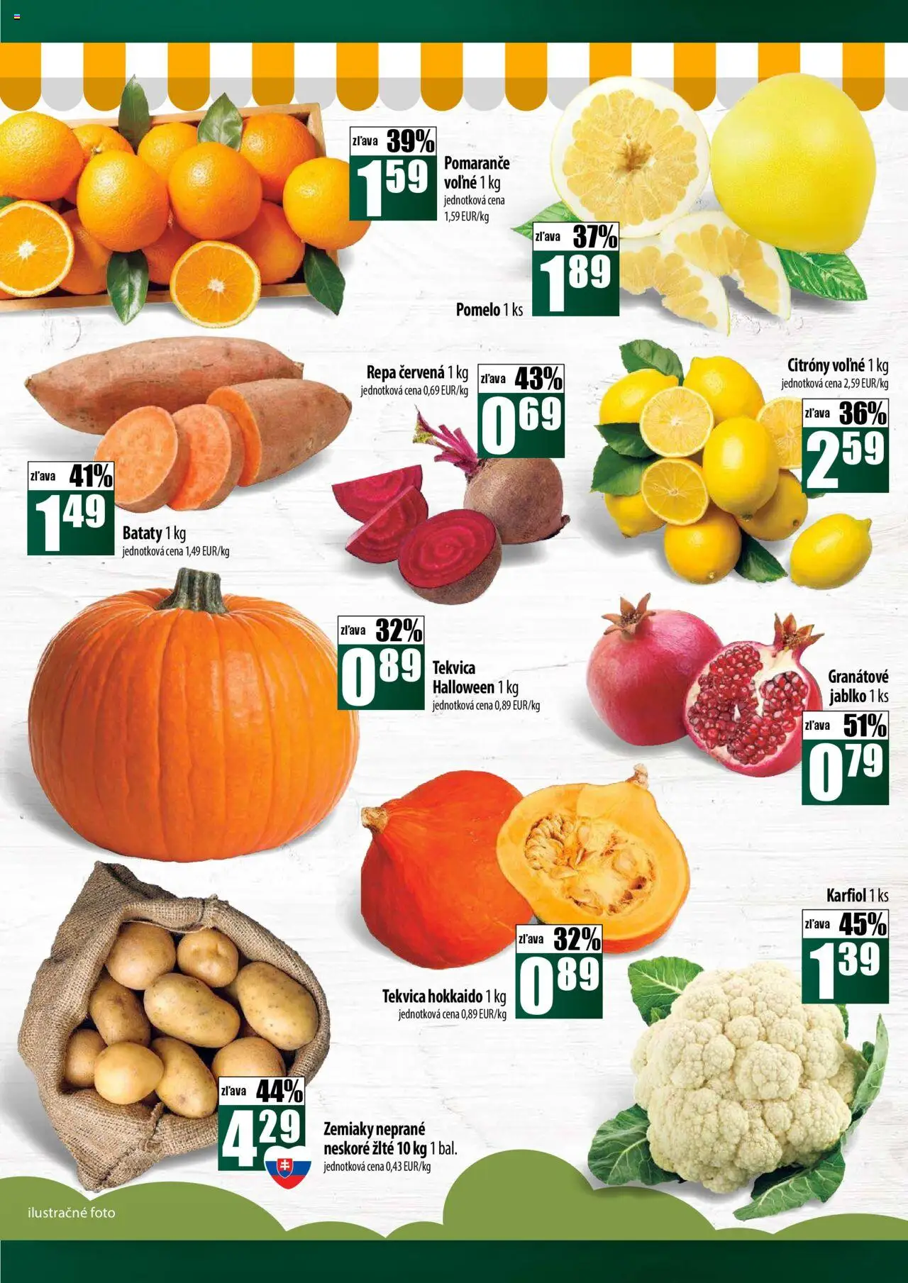 Nové COOP Jednota akcie – leták je platný od 02.10.2025 | Strana: 3 | Produkty: Pomaranče, Karfiol, Citróny, Batáty
