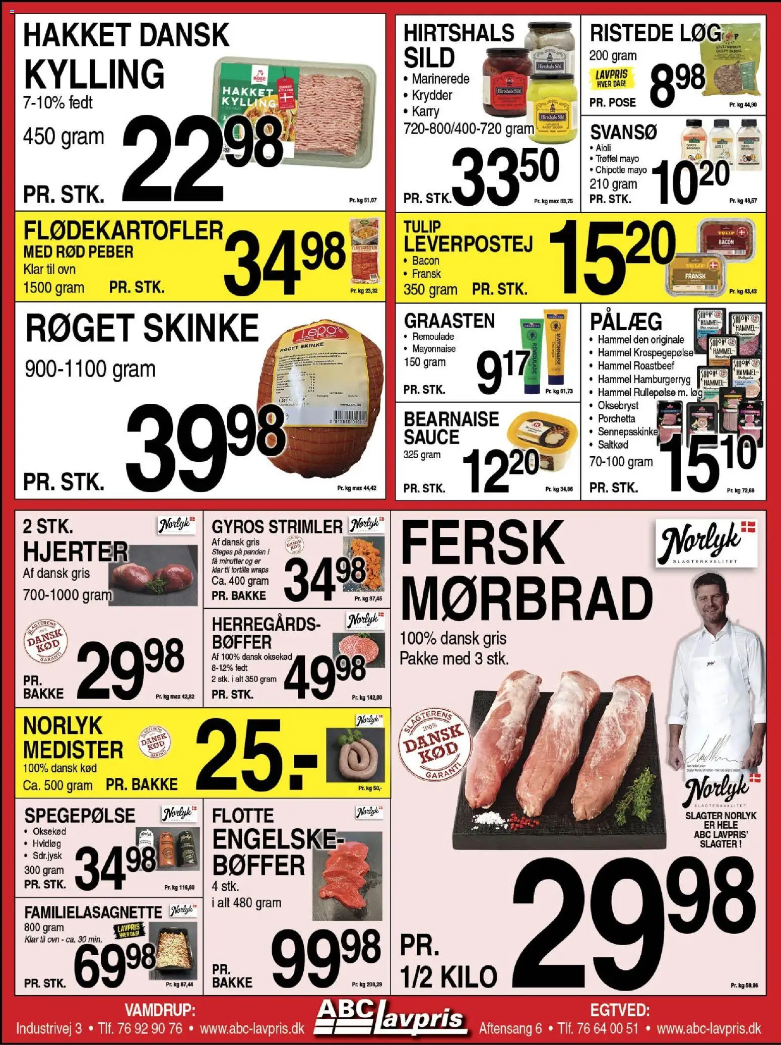 Abc Lavpris tilbudsavis – gyldig fra 22.10.2025 | Side: 4 | Produkter: Bøffer, Rullepølse, Remoulade, Bacon