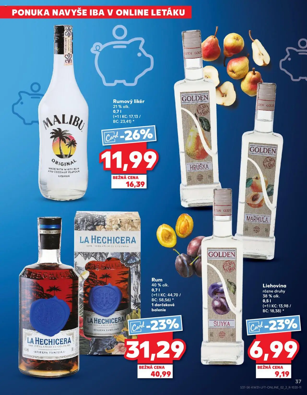 Kaufland SK akciós ujság - amely érvényes a következő dátumtól: 31.07.2025 | Oldal: 37 | Termékek: Malibu, Rum