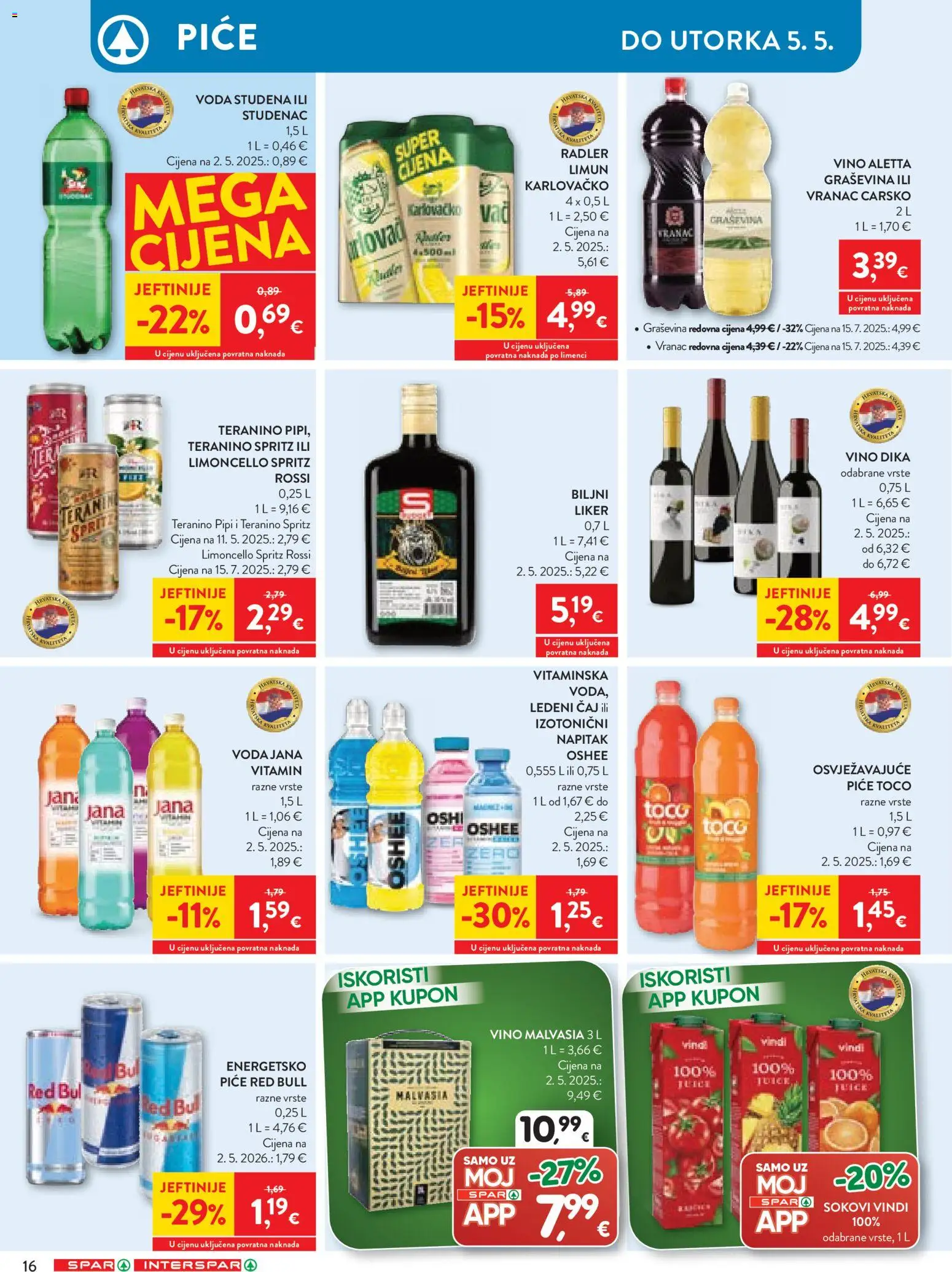 Spar katalog | vrijedi od 27.04.2026 | Stranica: 17 | Proizvodi: Vino, Voda, Liker, Red Bull