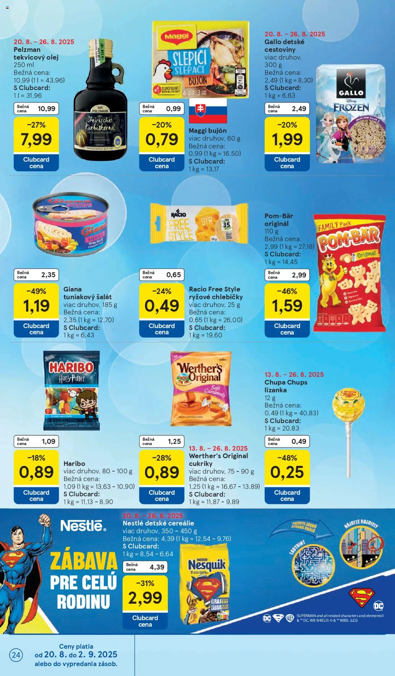 Tesco Hypermarket - leták │ platný od 20.08.2025 | Strana: 24 | Produkty: Bujón, Cestoviny, Cereálie, Nesquik