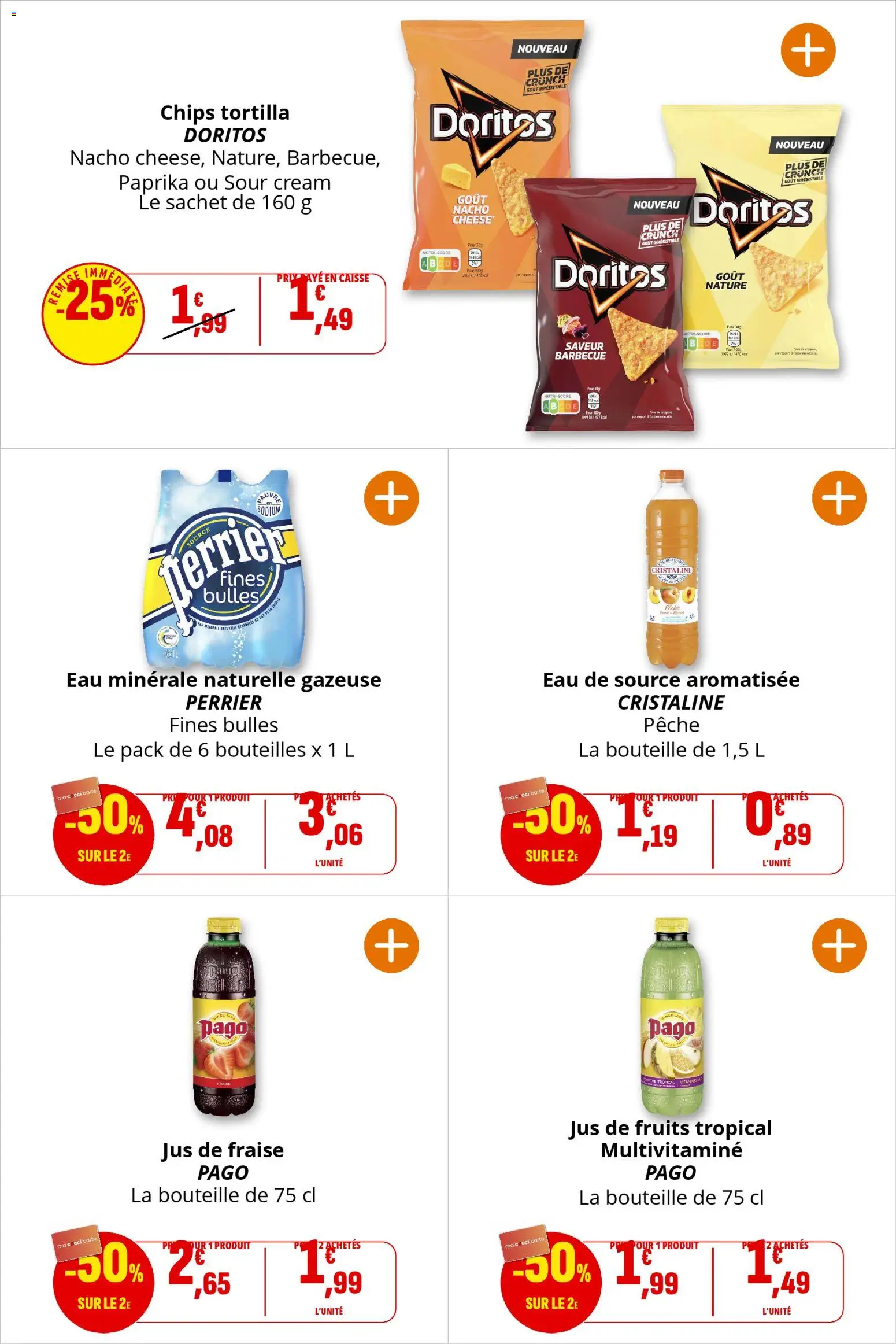 {H1} | Page: 50 | Produits: Four, Eau minérale naturelle, Jus, Chips