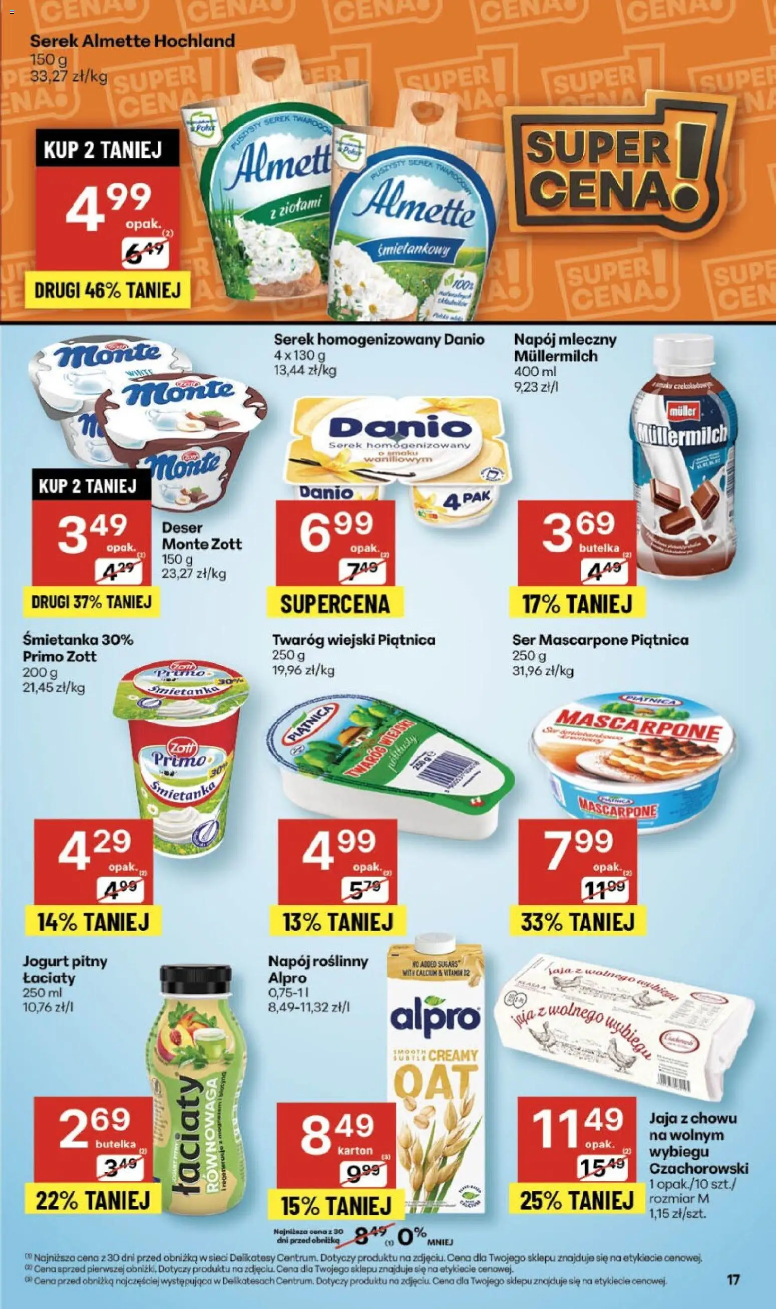 Delikatesy Centrum Gazetka - Sklepy Własne od 30.10.2025 | Strona: 17 | Produkty: Serek homogenizowany, Jogurt pitny, Delikatesy, Ser