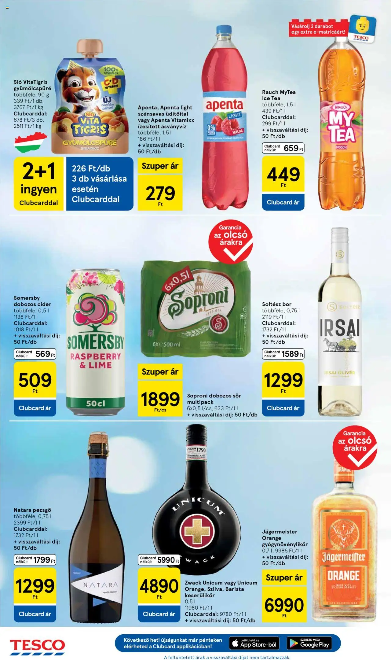 Tesco akciós ujság - amely érvényes a következő dátumtól: 05.06.2025 | Oldal: 6 | Termékek: Jägermeister, Cider, Bor, Sör
