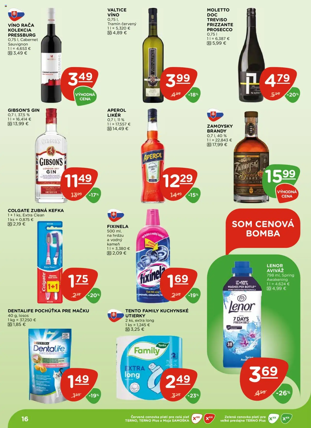 Terno leták │ platný od 31.07.2025 | Strana: 16 | Produkty: Zubná kefka, Víno, Aperol, Lenor