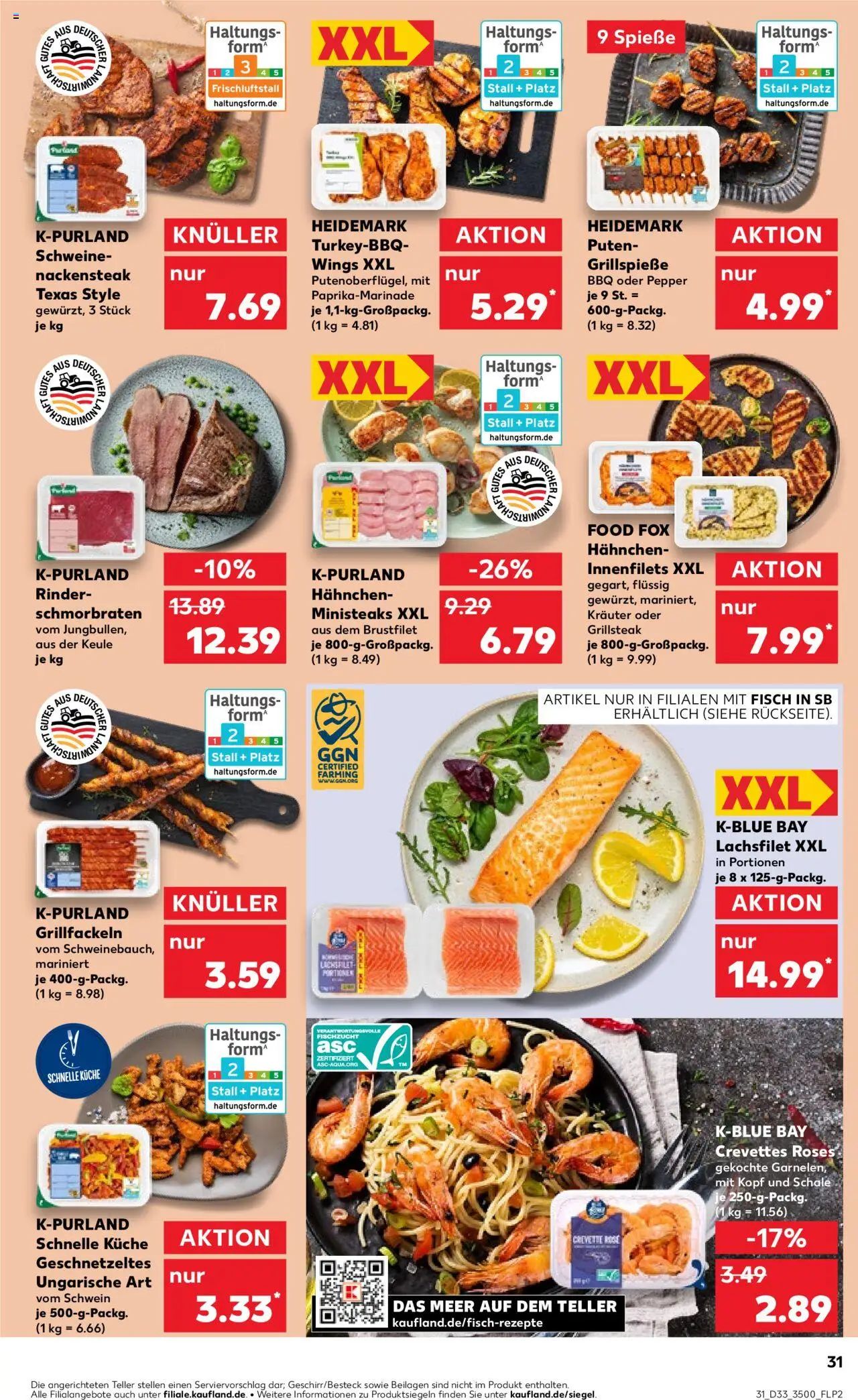 Kaufland prospekt Jena	 - gültig ab dem 14.08.2025 | Seite: 31 | Produkte: Hahnchen, Küche, Fisch, Steak