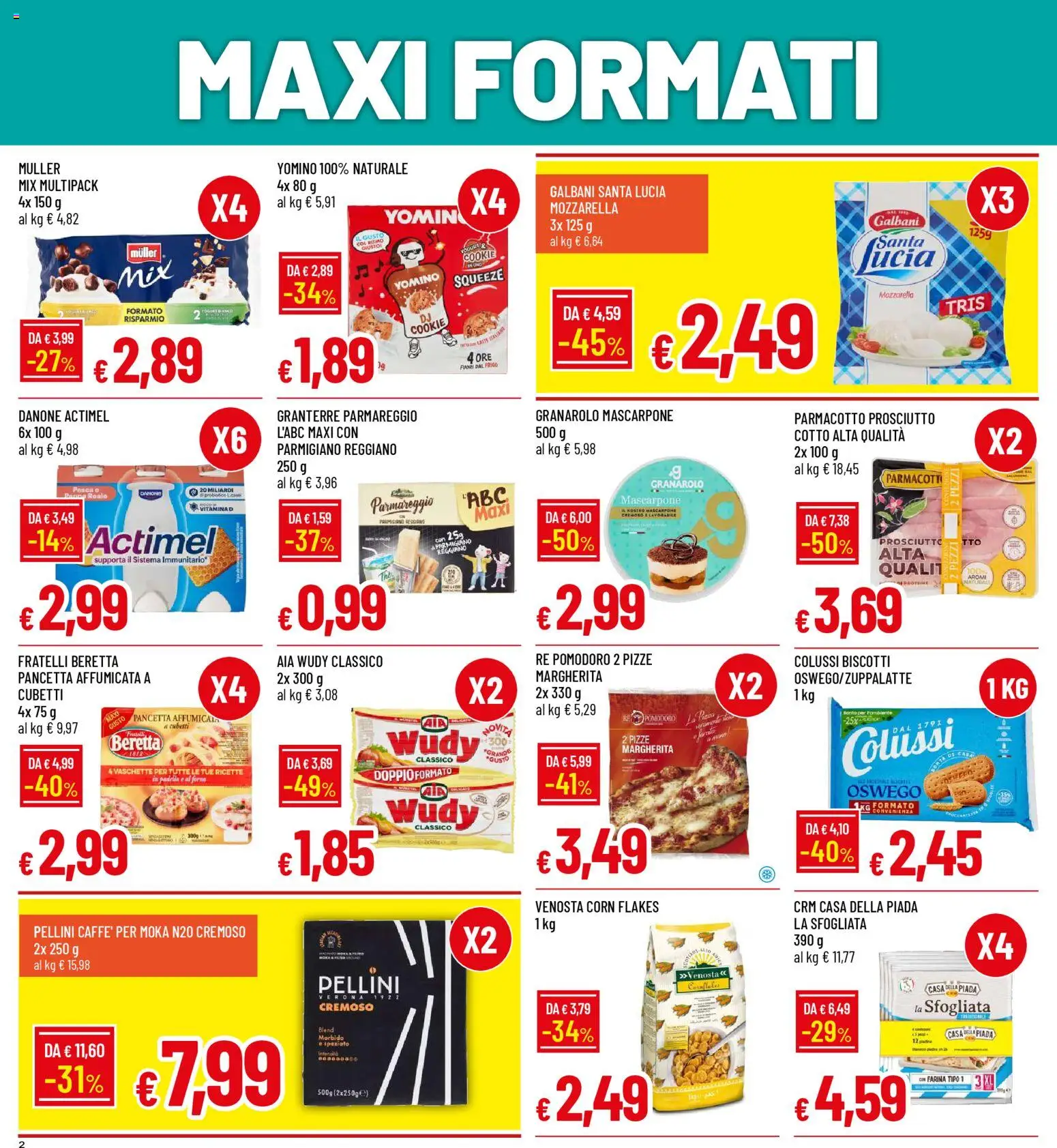 Volantino Famila del 09.04.2026 | Pagina: 2 | Prodotti: Pancetta, Farina, Mascarpone, Parmigiano