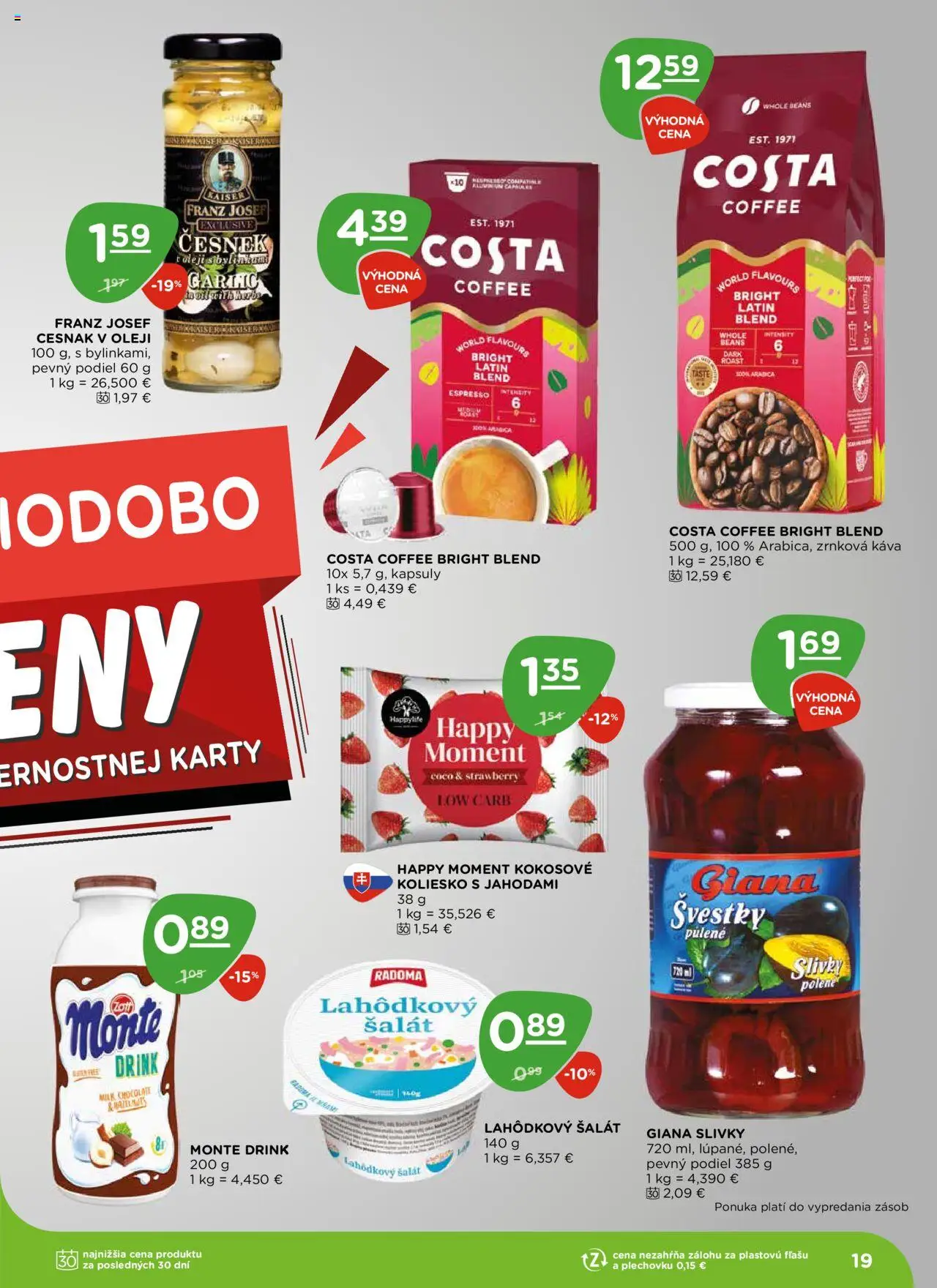 Terno leták │ platný od 03.07.2025 | Strana: 19 | Produkty: Káva, Cesnak, Šalát, Zrnková káva