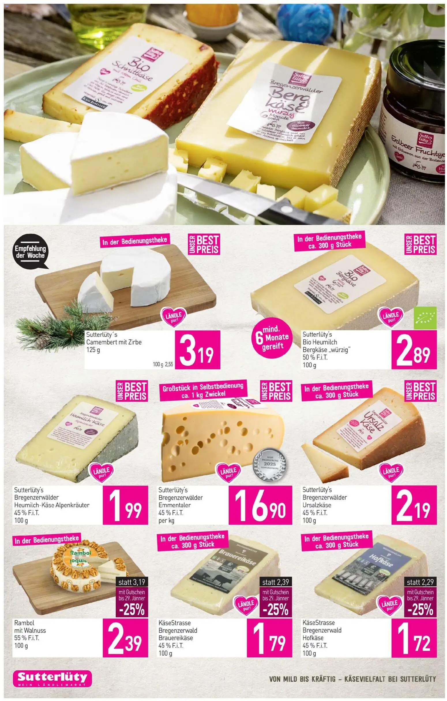 Sutterlüty Flugblatt gültig ab 22.01.2026 | Seite: 8 | Produkte: Erdbeeren, Käse