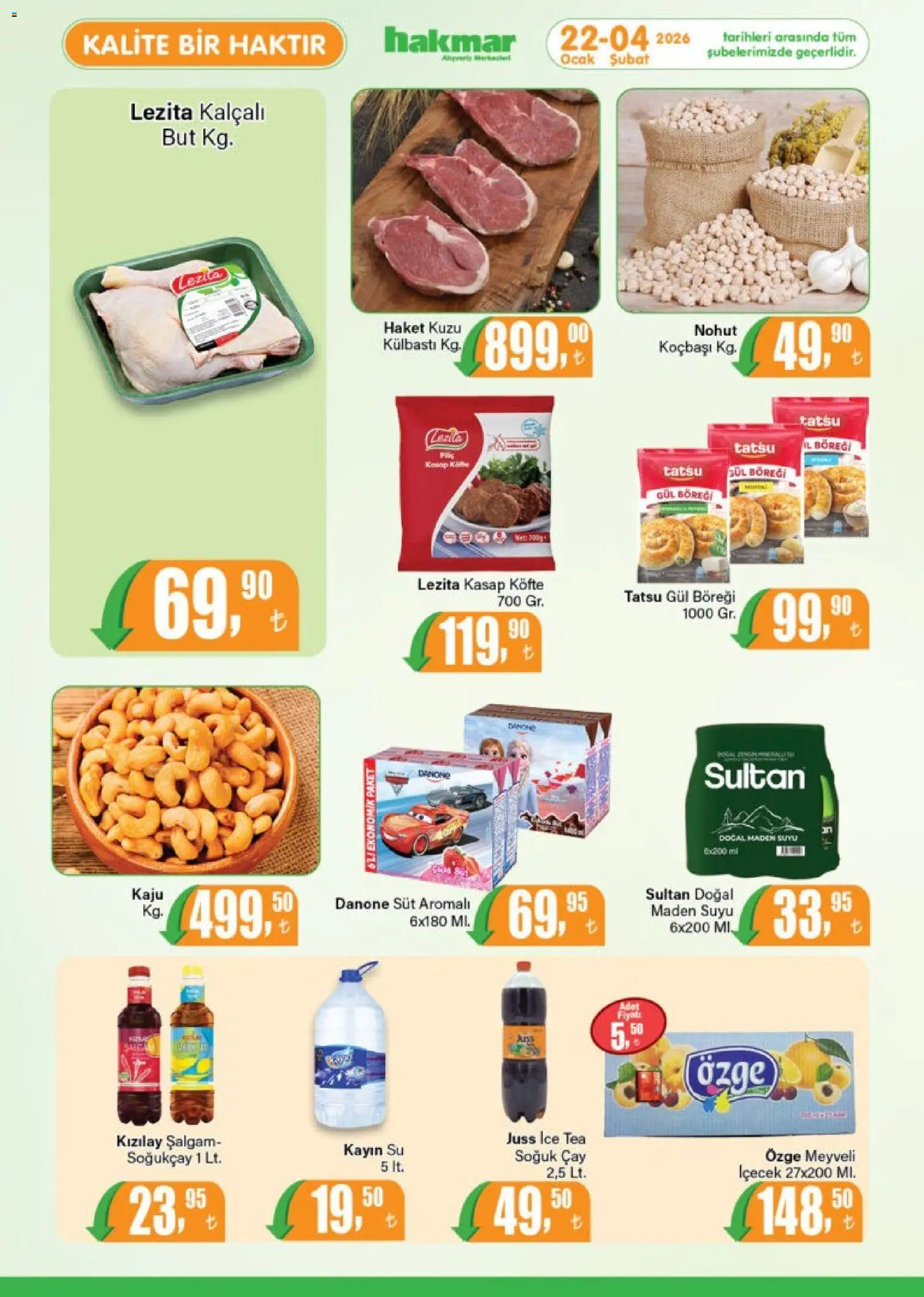 Hakmar Katalog - 22.01.2026 tarihinden itibaren geçerlidir | Sayfa: 4 | Ürünler: Süt, Çay, Soğuk çay, Ice tea