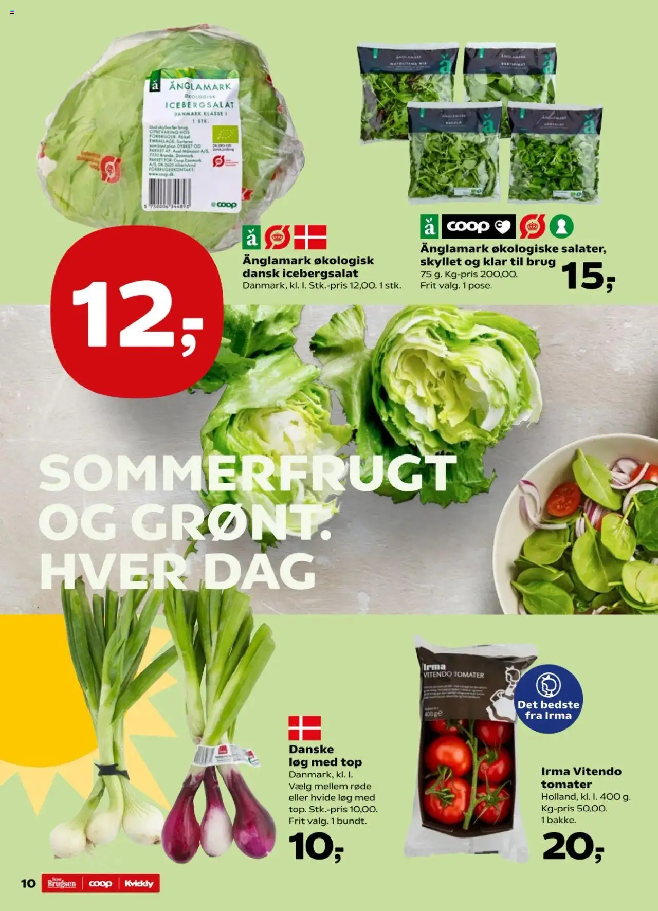Kvickly Tilbudsavis gyldig fra 01.08.2025 | Side: 12 | Produkter: Tomater, Løg, Icebergsalat
