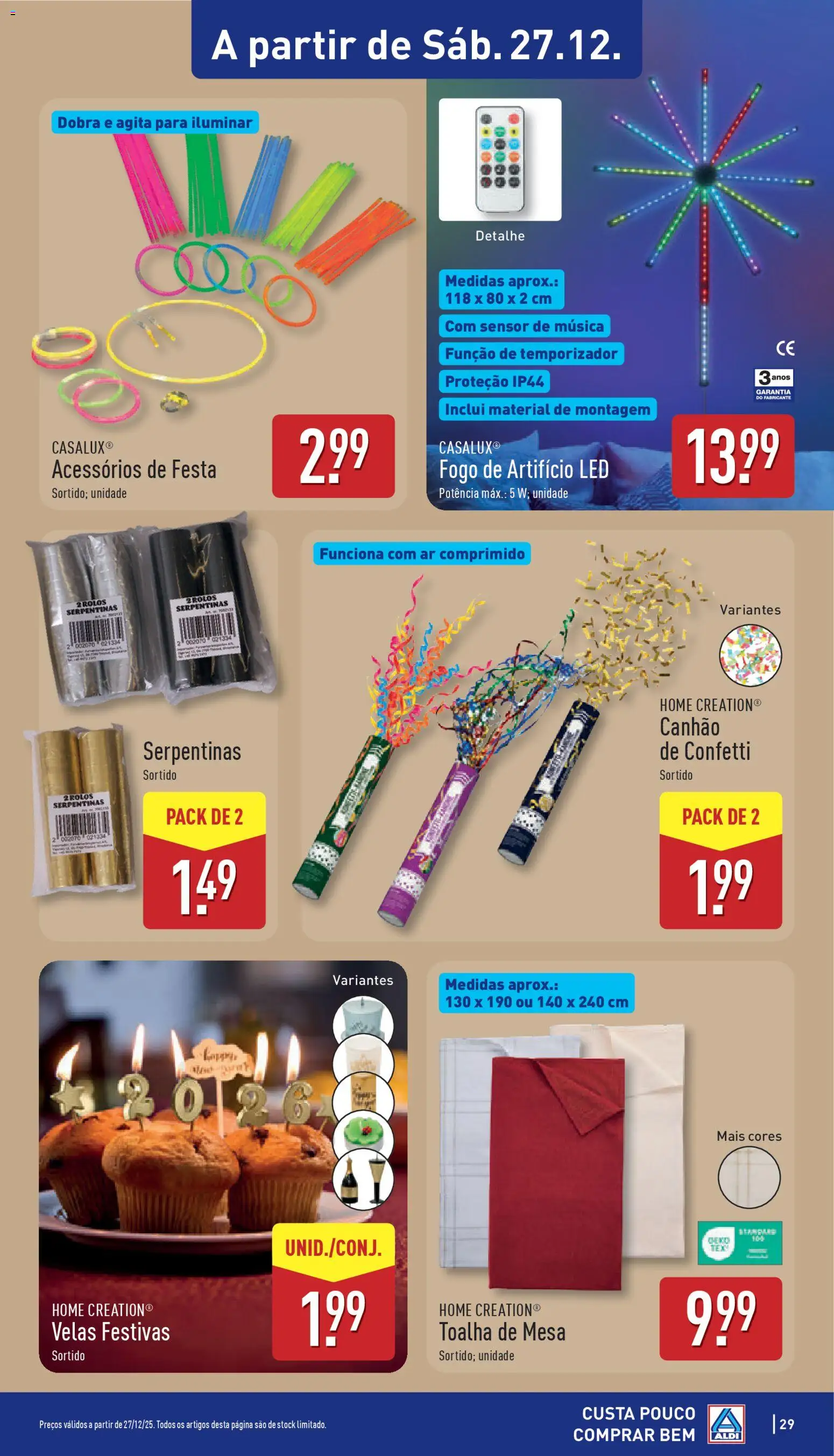 Aldi folheto │ válido de 22.12.2025 | Página: 29 | Produtos: Mesa, Toalha de mesa, Velas