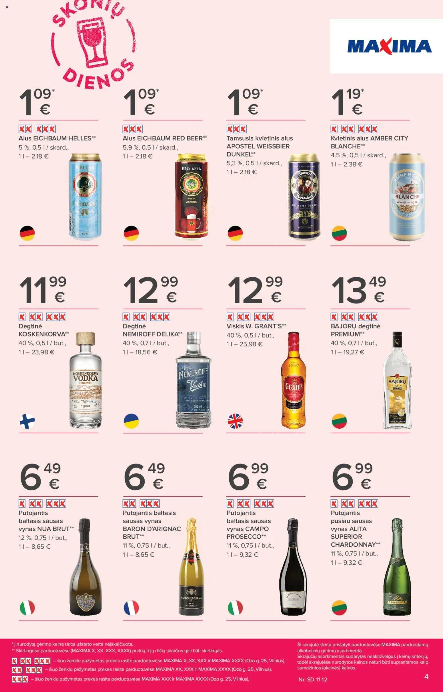 MAXIMA akcijos nuo 30.10.2025 | Puslapis: 4 | Prekių: Degtinė, Viskis, Vynas, Alus