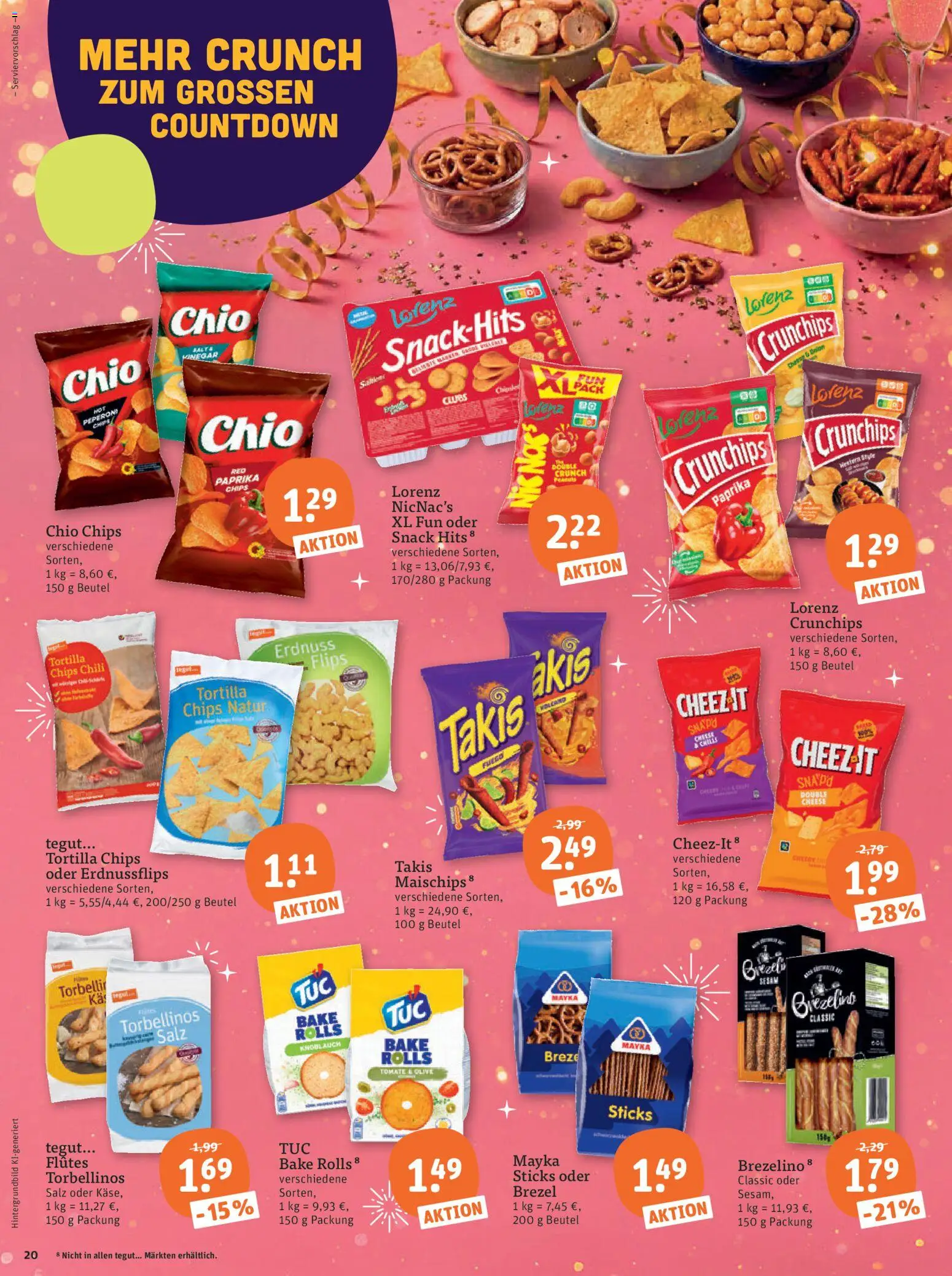 Tegut Prospekt – gültig ab 29.12.2025 | Seite: 22 | Produkte: Paprika, Knoblauch, Chili, Lorenz crunchips