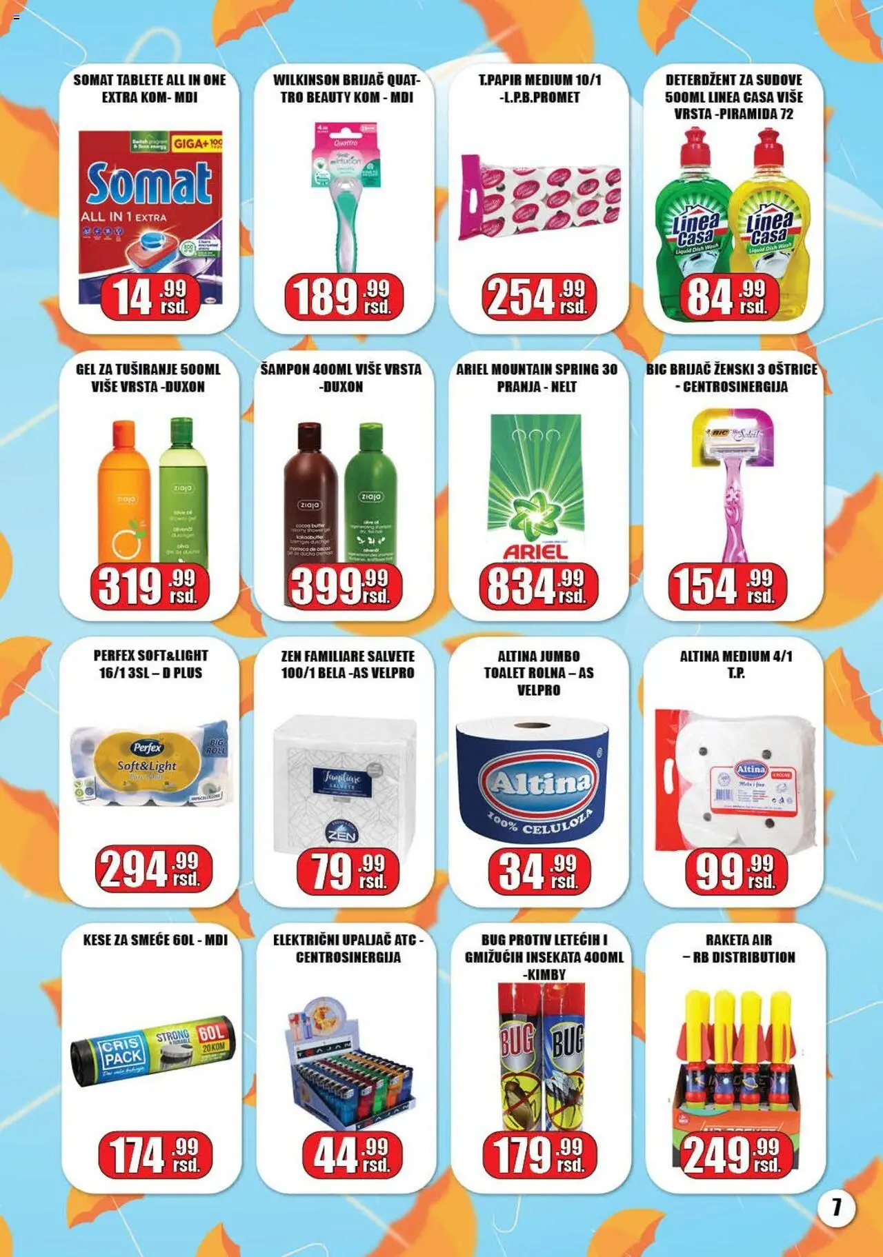 Gala MARKET katalog - važi od 05.06.2025 | Strana: 7 | Proizvode: Deterdžent, Deterdžent za sudove, Somat, Brijač