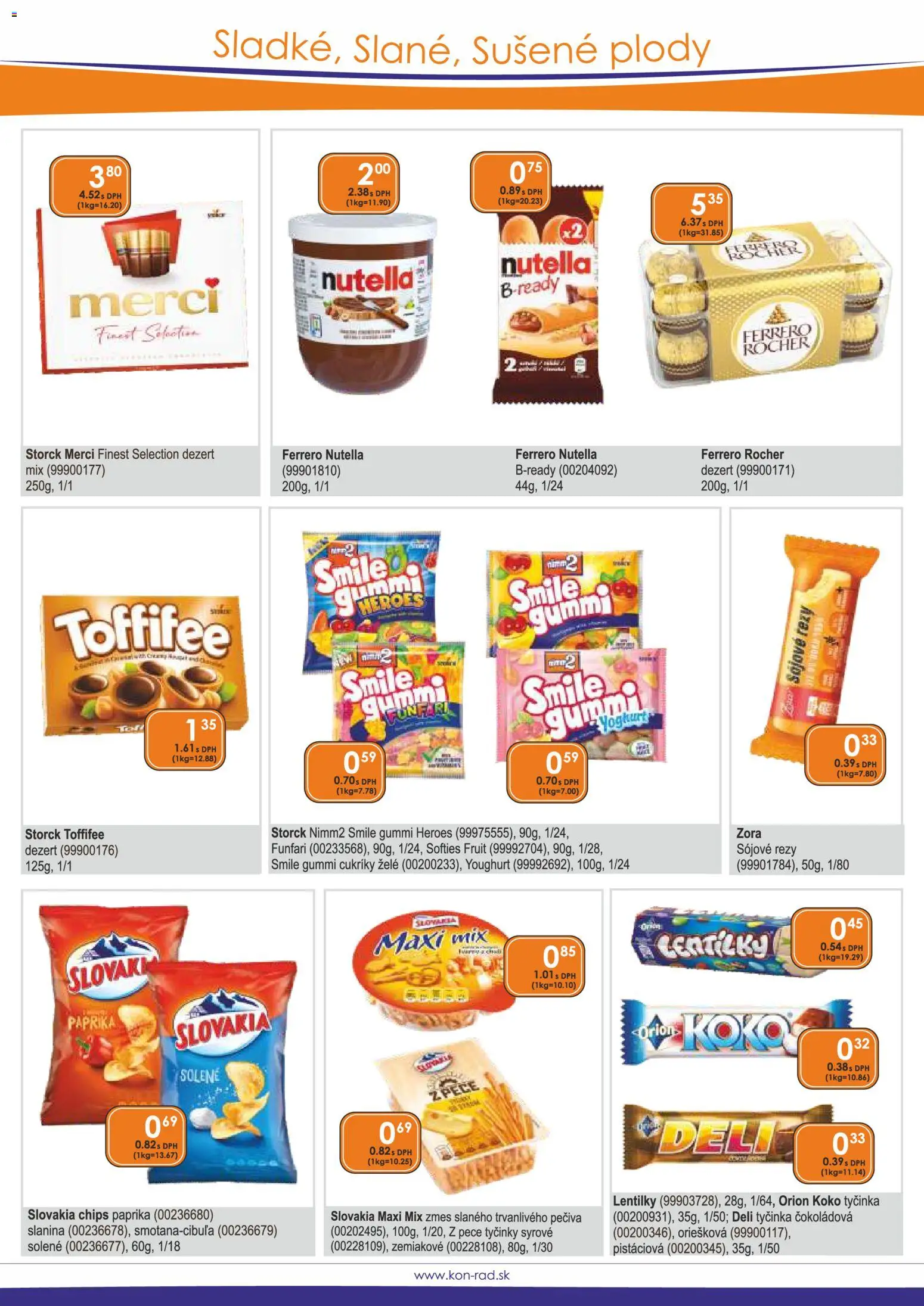 Nové KON - RAD akcie – leták je platný od 01.12.2025 | Strana: 45 | Produkty: Slanina, Toffifee, Cukríky, Ferrero Rocher